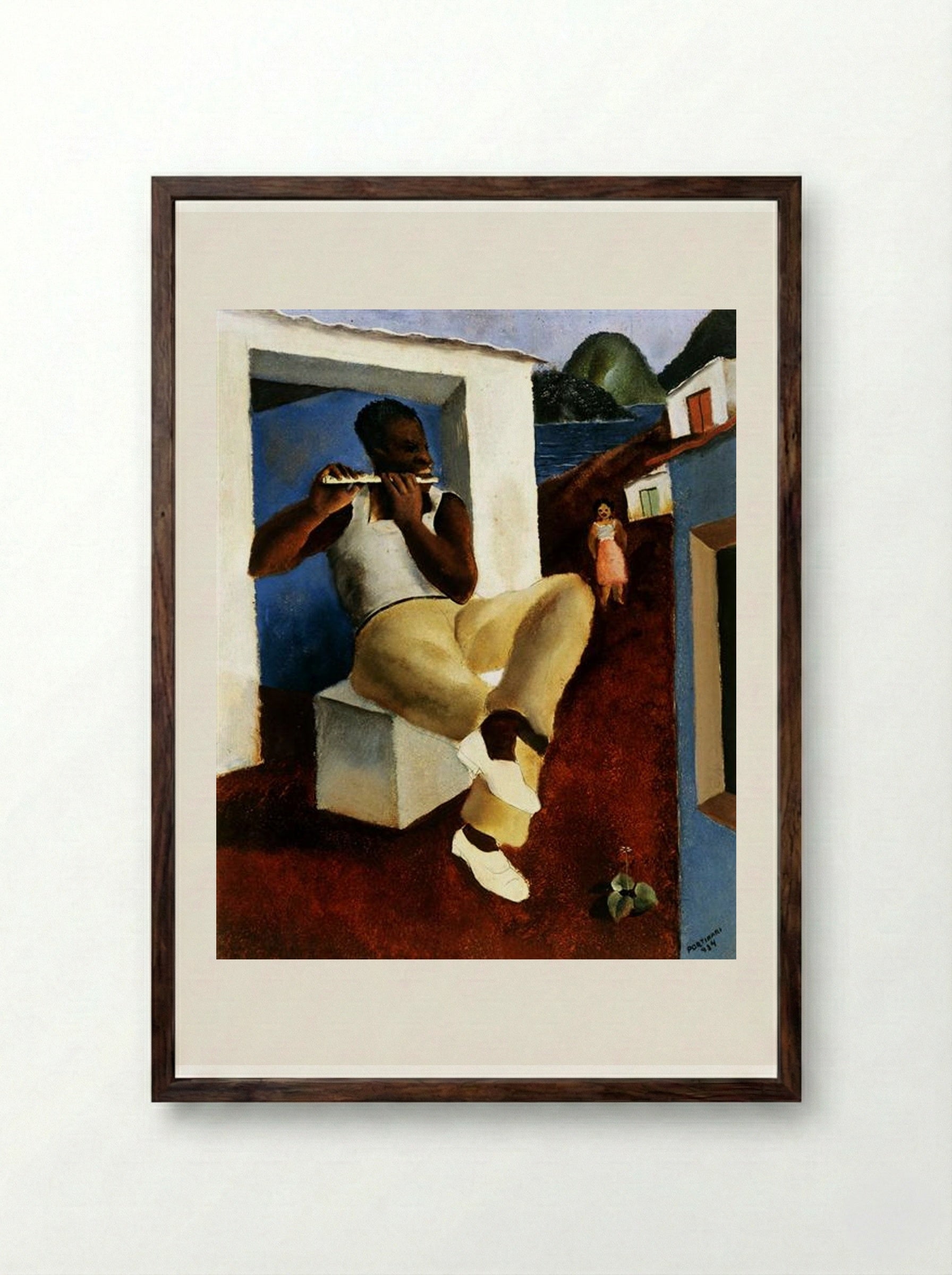 Flautista - Candido Portinari - Framed Print Dark Wood