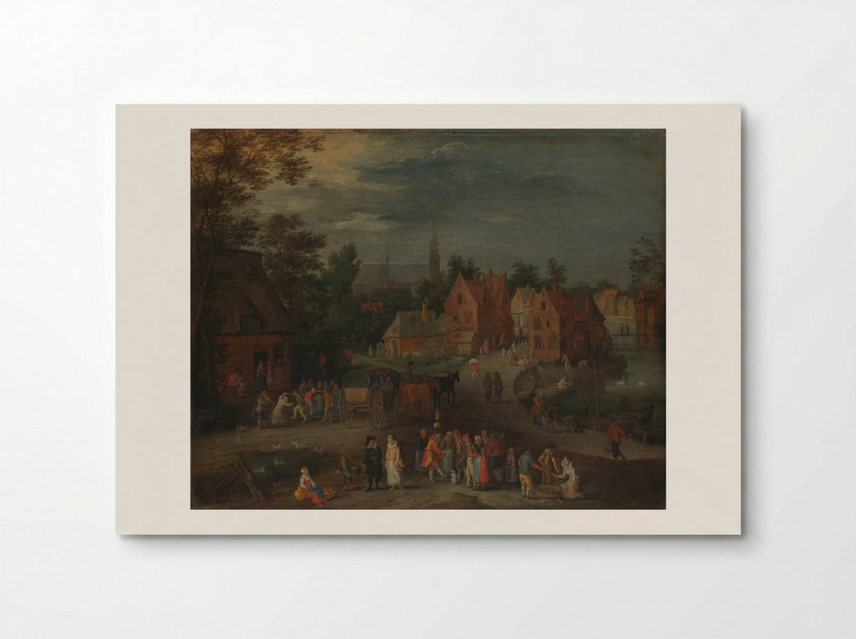 Flemish Village with a Puppeteer and a Small Audience - Peeter Gijsels - Poster