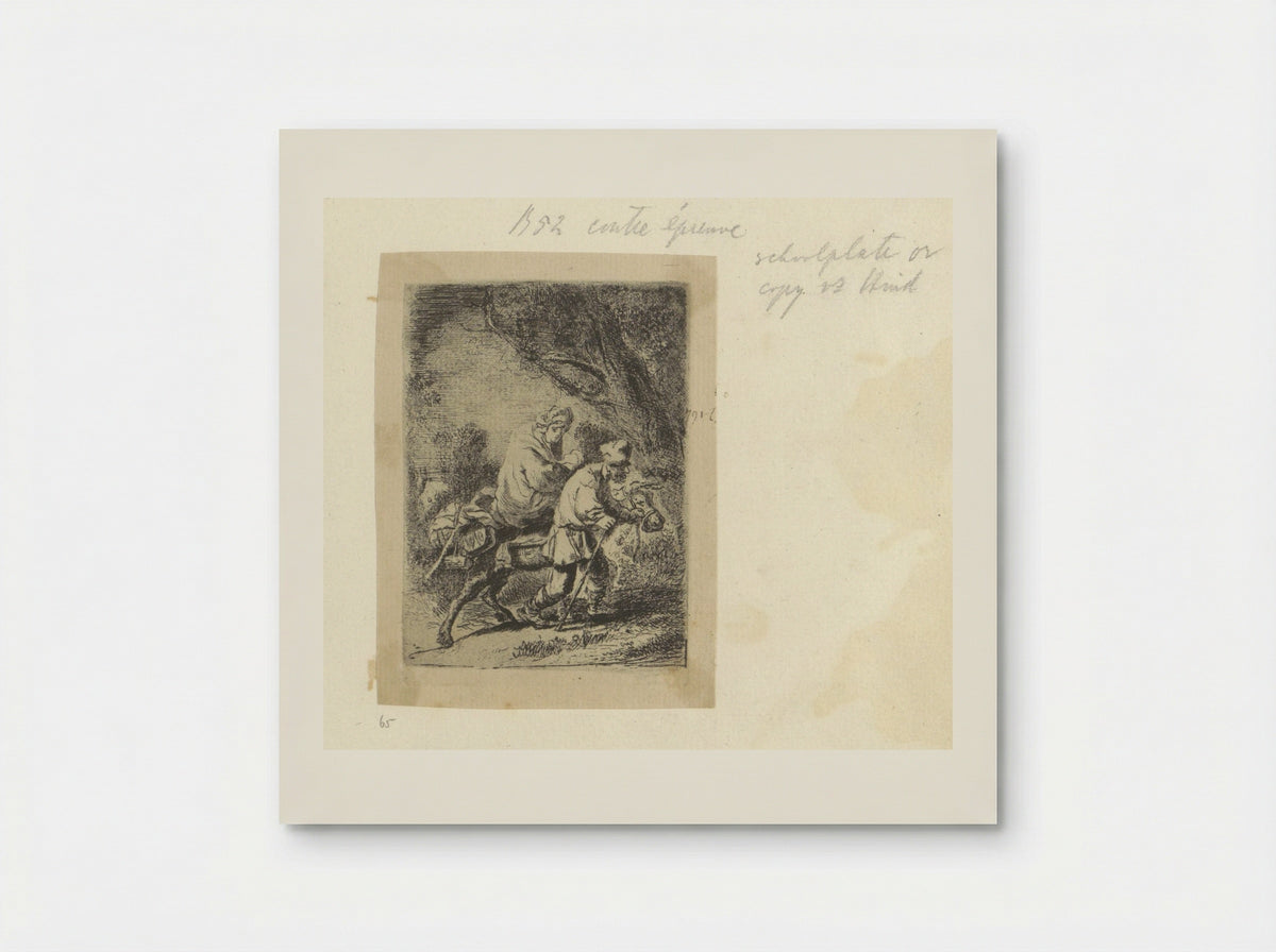 Flight into Egypt (After Rembrandt) - Henry Louis Basan - Poster