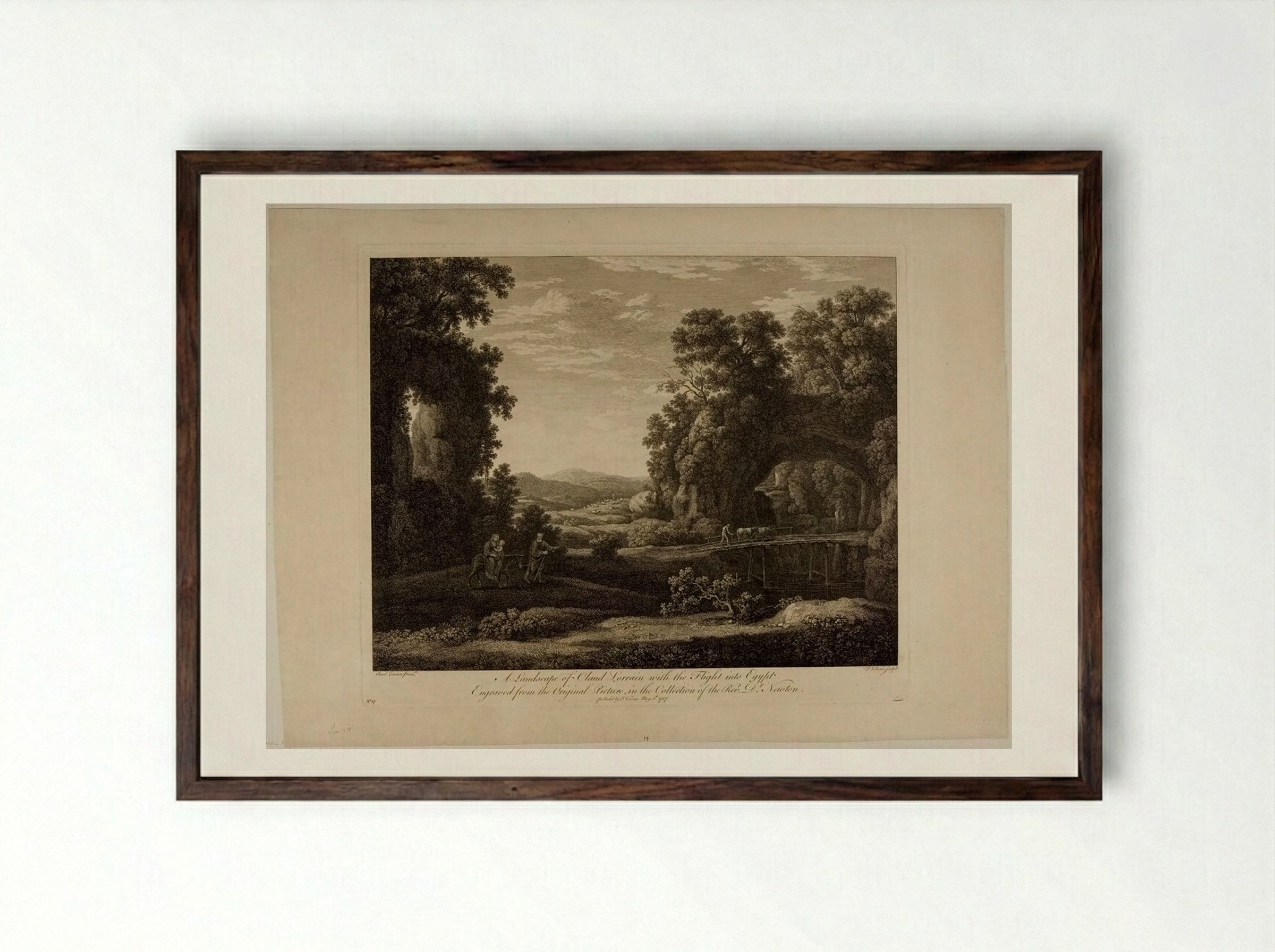 Flight into Egypt - François Vivares - Framed Print Dark Wood