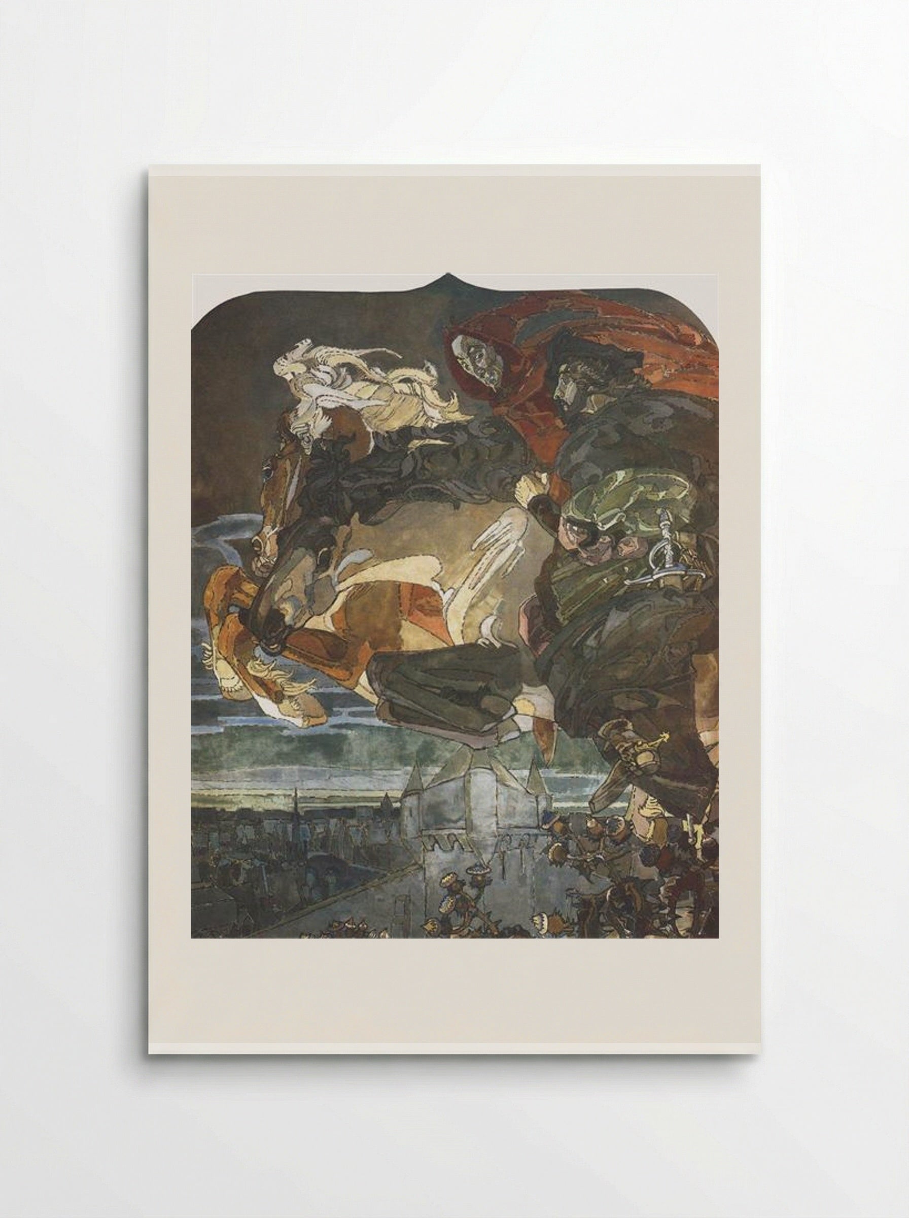 Flight of Faust and Mephisto - Mikhail Vrubel - Poster
