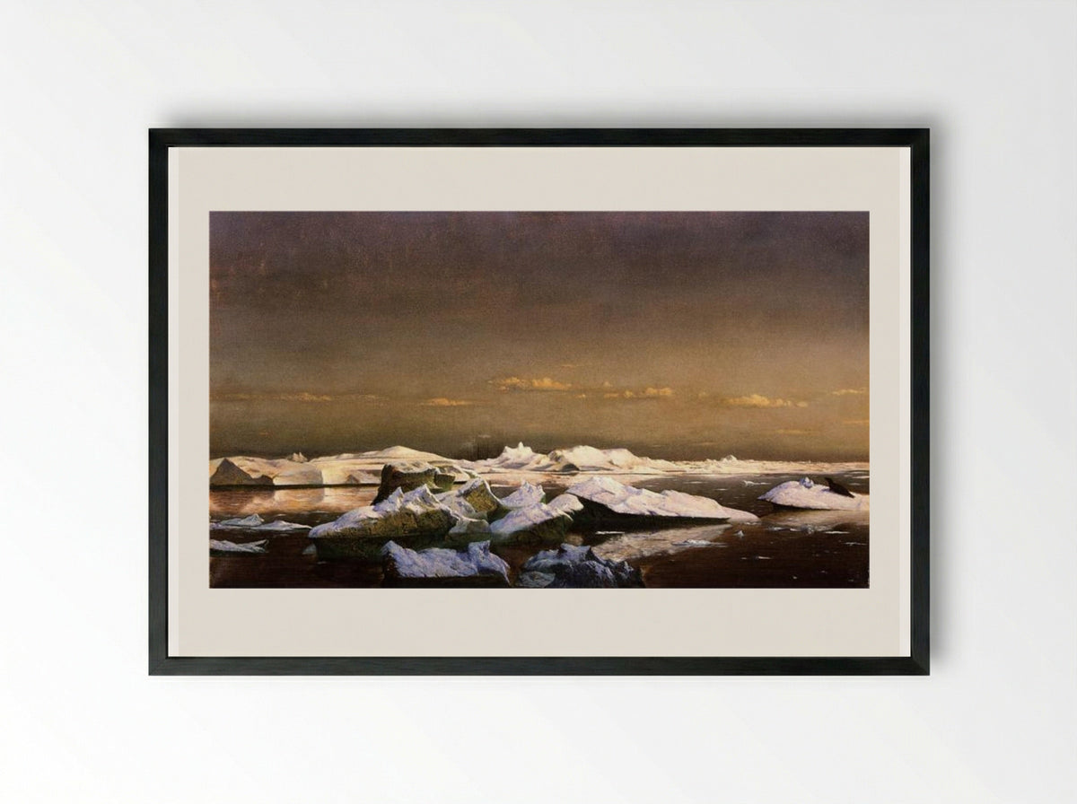 Floe-Ice - William Bradford - Framed Print Black