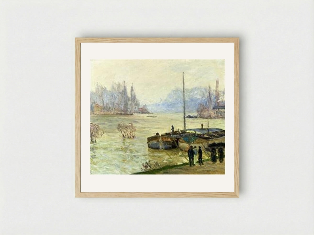 Flood (Joinville-le-Pont) - Maxime Maufra - Framed Print Wood