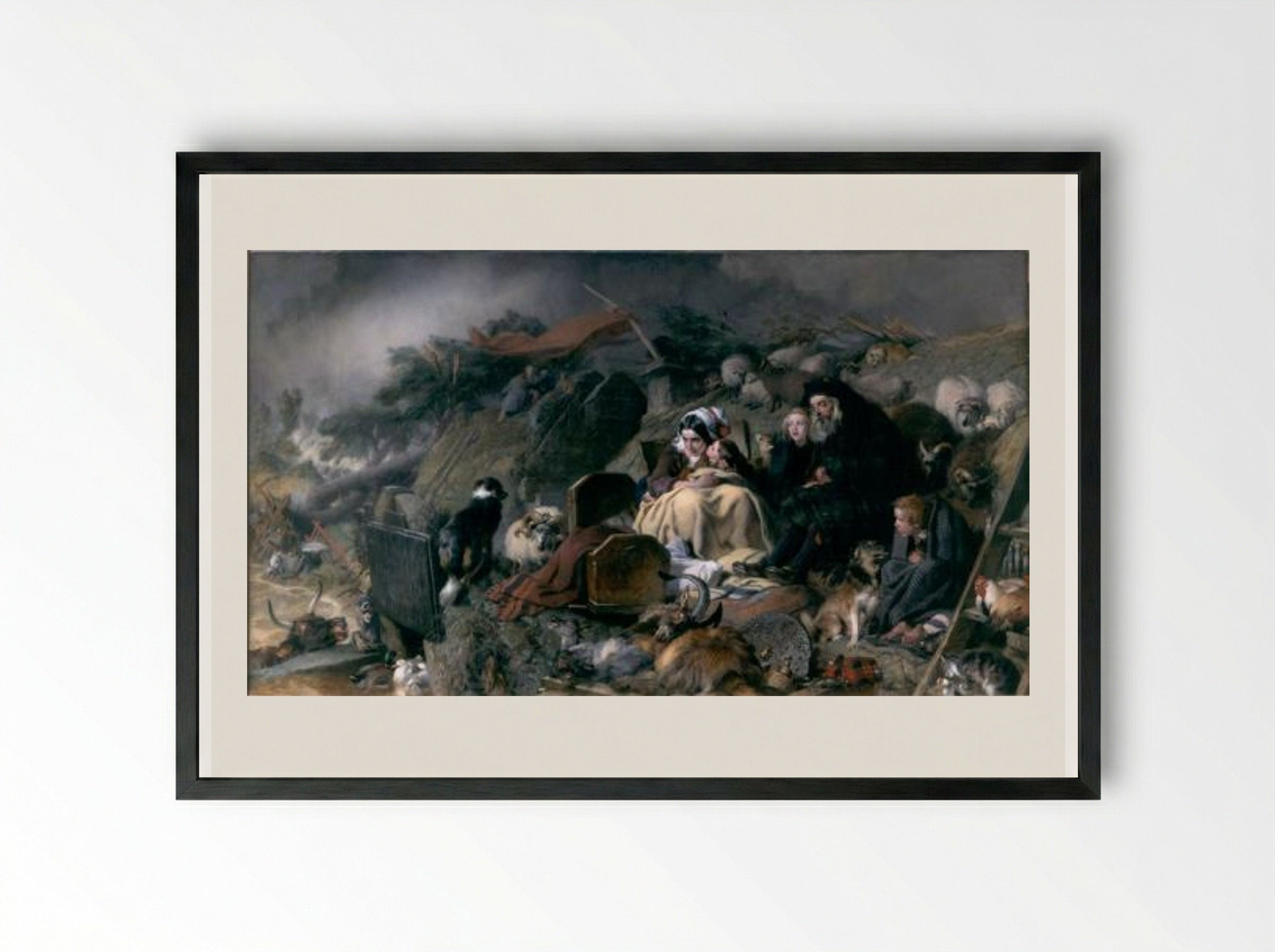 Flood in the Highlands - Edwin Henry Landseer - Framed Print Black