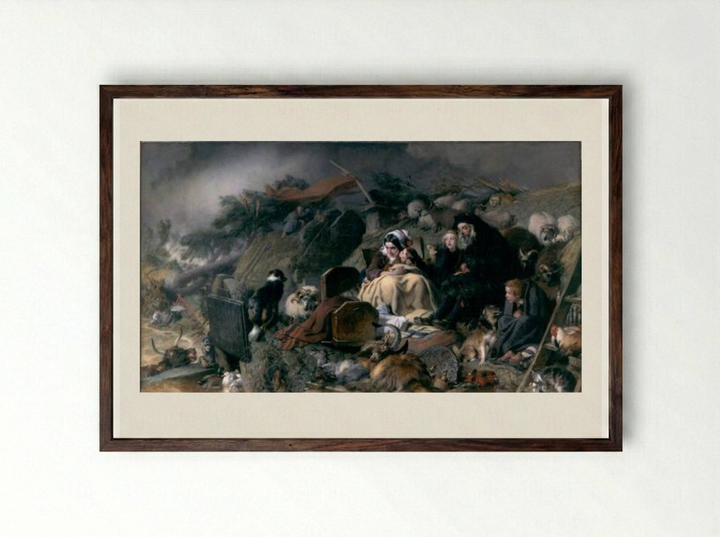 Flood in the Highlands - Edwin Henry Landseer - Framed Print Dark Wood
