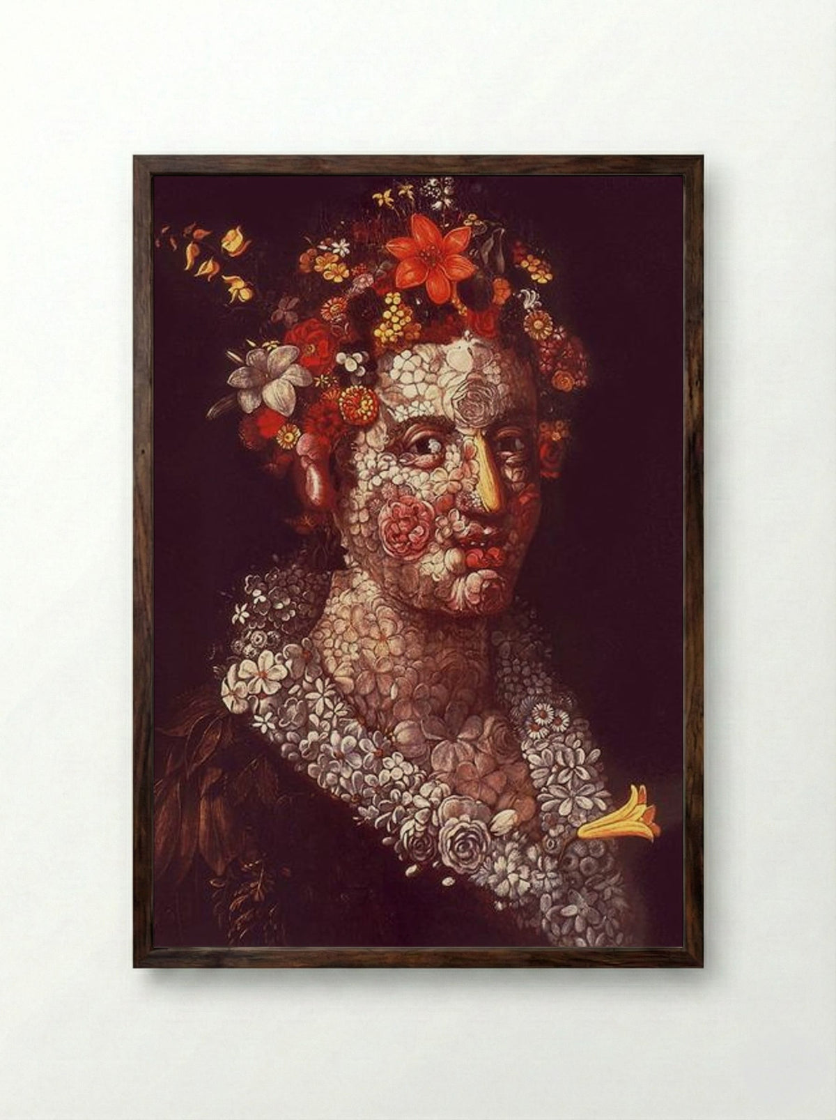 Flora - Giuseppe Arcimboldo - Framed Print Dark Wood