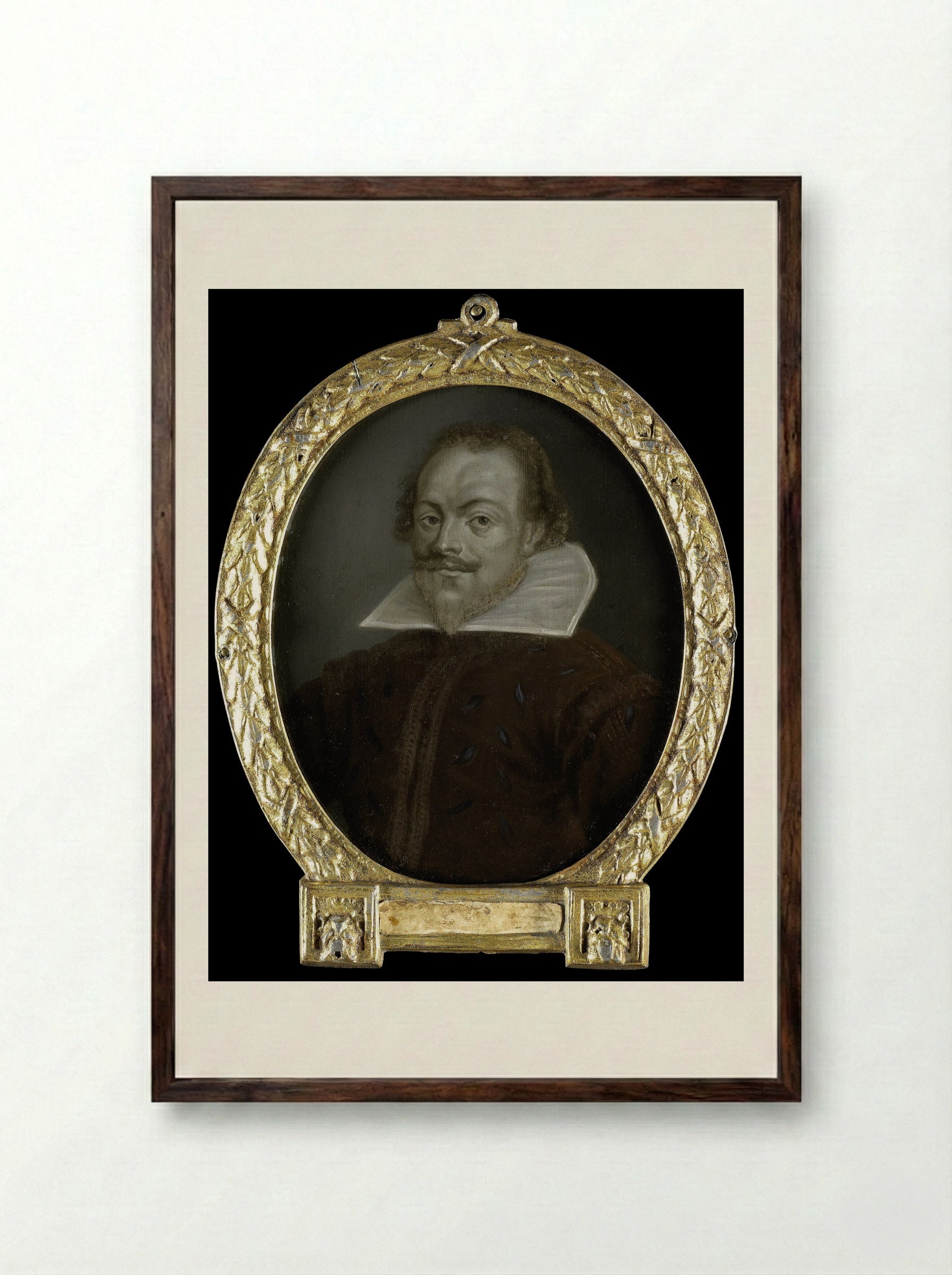 Florentius Schoonhoven (1594-1648) - Arnoud van Halen - Framed Print Dark Wood