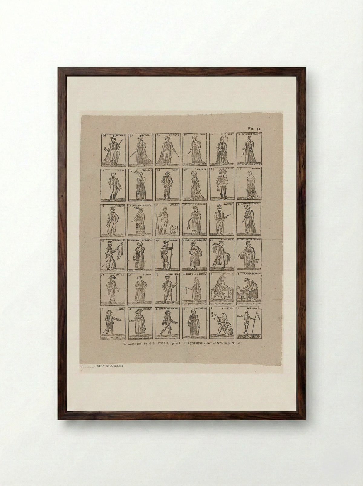 Floskaartjes - Jacobus Wendel - Framed Print Dark Wood