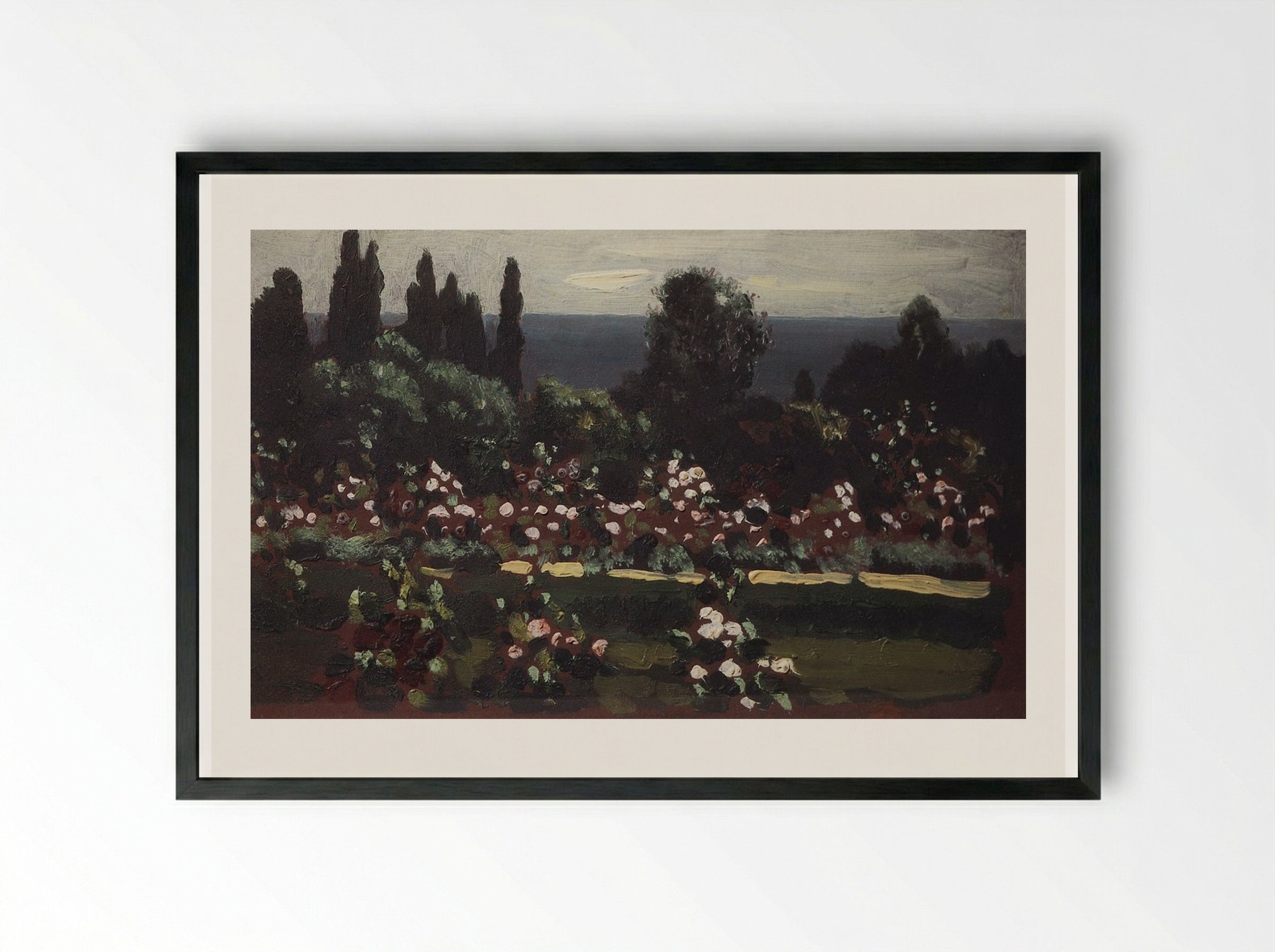 Flower Garden. Caucasus - Arkhip Kuindzhi - Framed Print Black