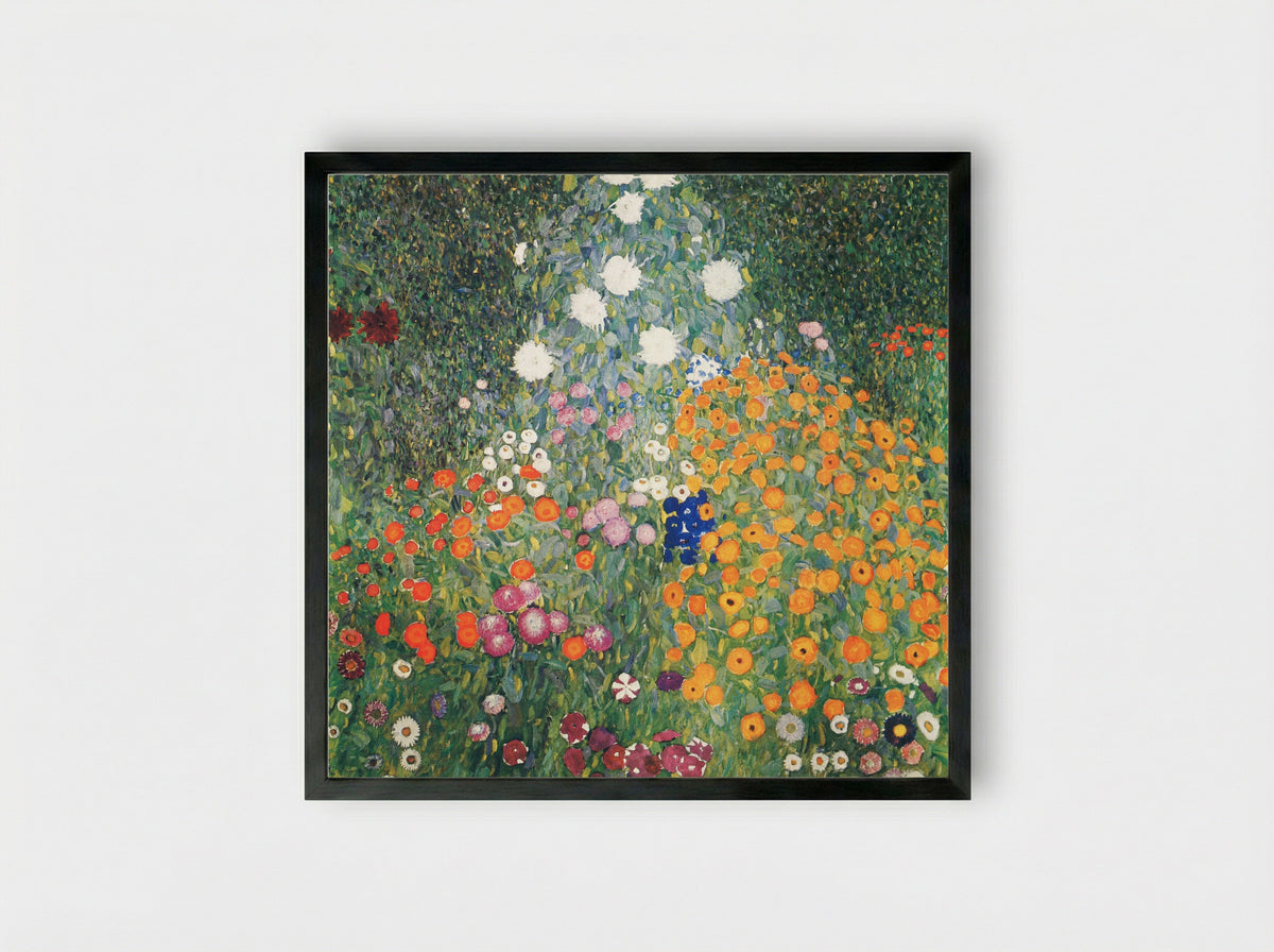 Flower Garden - Gustav Klimt - Framed Print Black