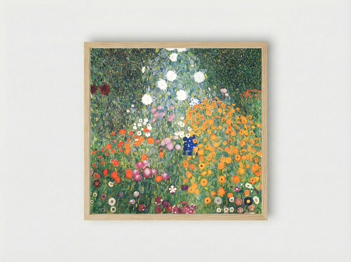 Flower Garden - Gustav Klimt - Framed Print Wood