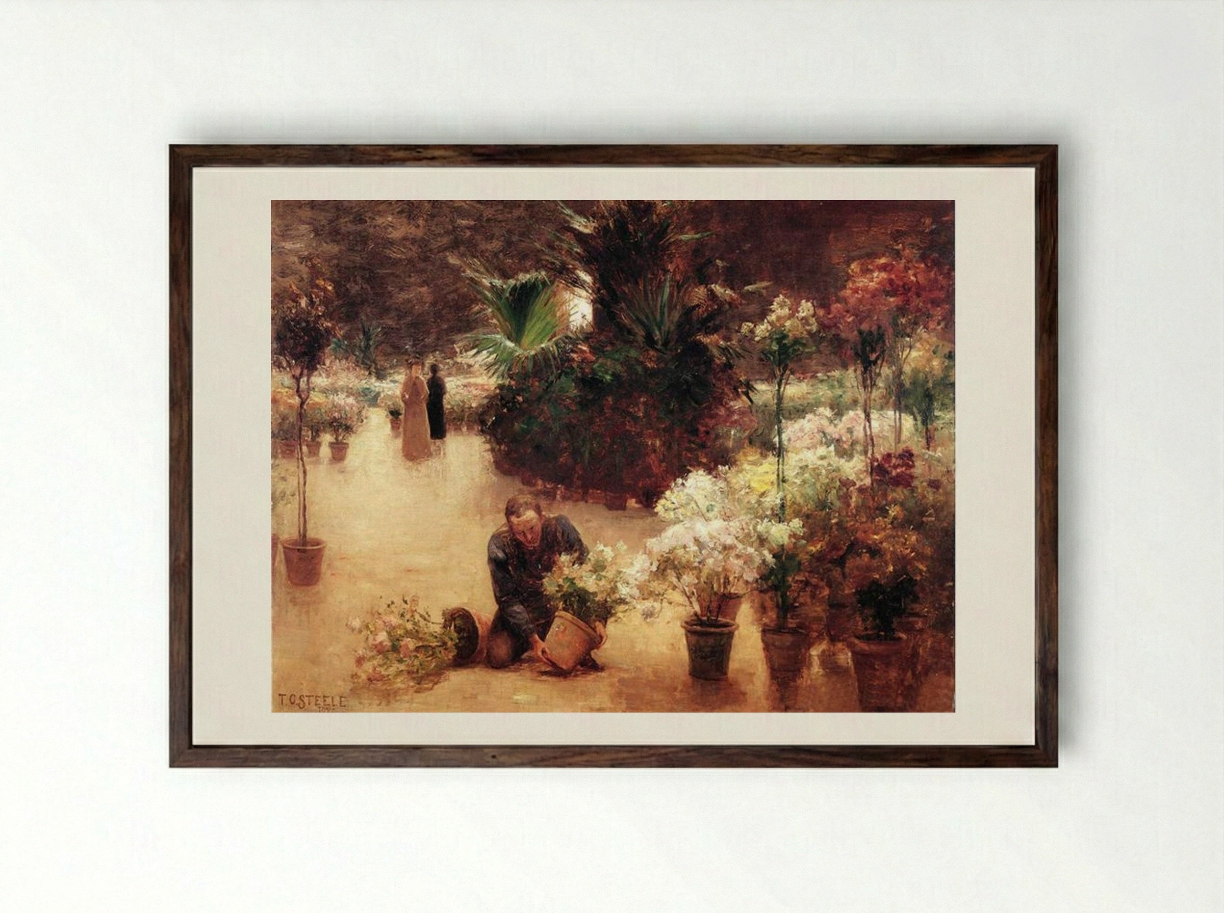 Flower Mart - T. C. Steele - Framed Print Dark Wood