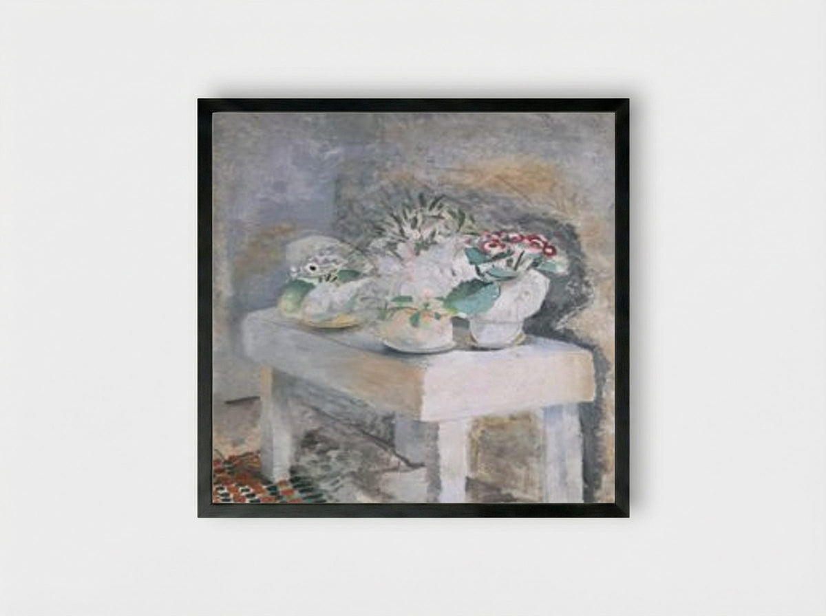 Flower Table - Winifred Nicholson - Framed Print Black