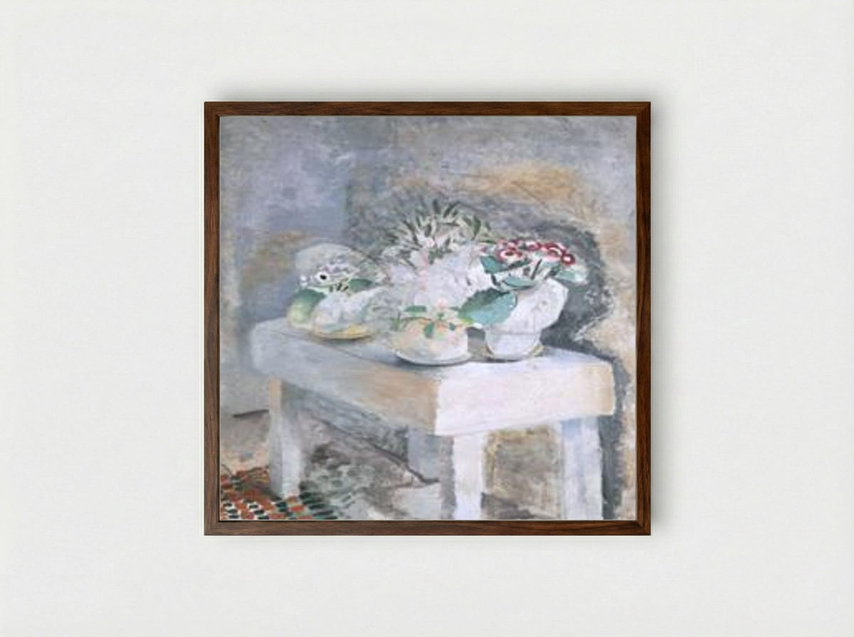 Flower Table - Winifred Nicholson - Framed Print Dark Wood