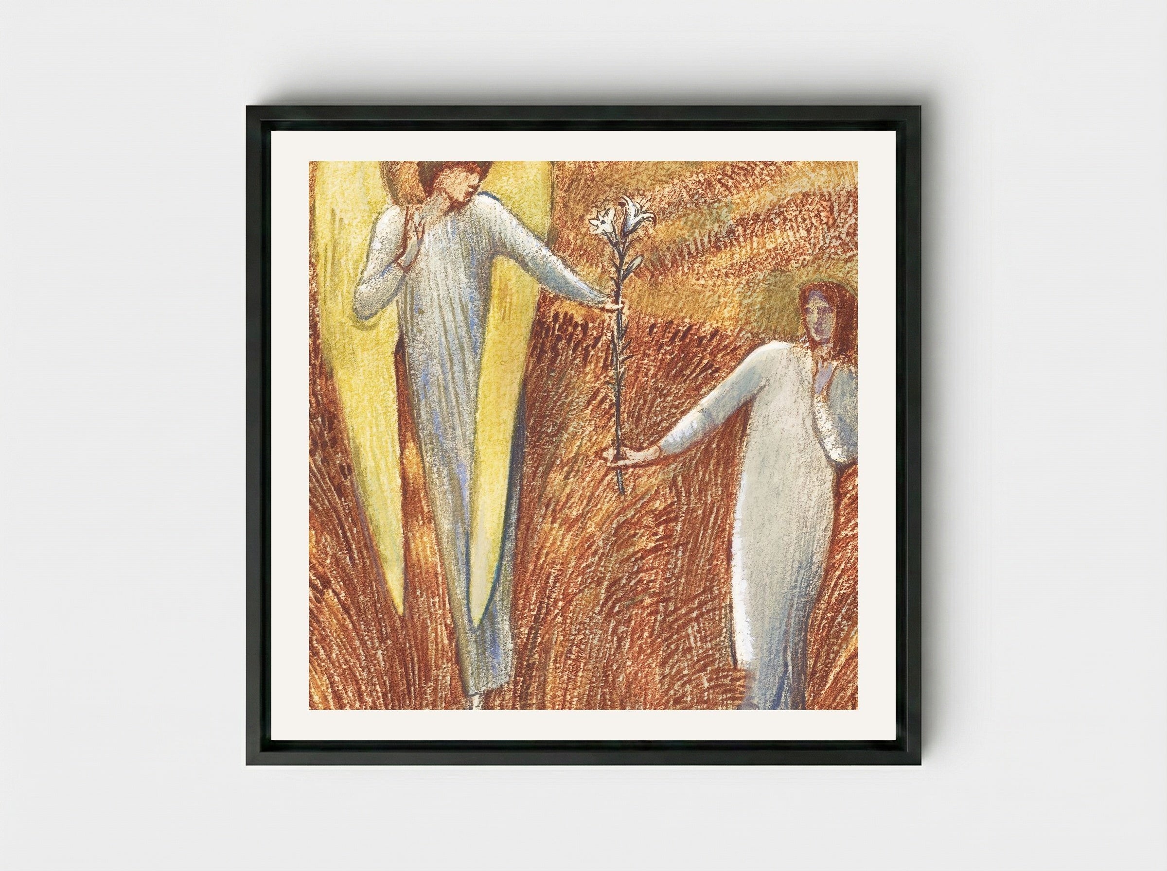 Flower of God - Edward Burne-Jones - Framed Canvas Black