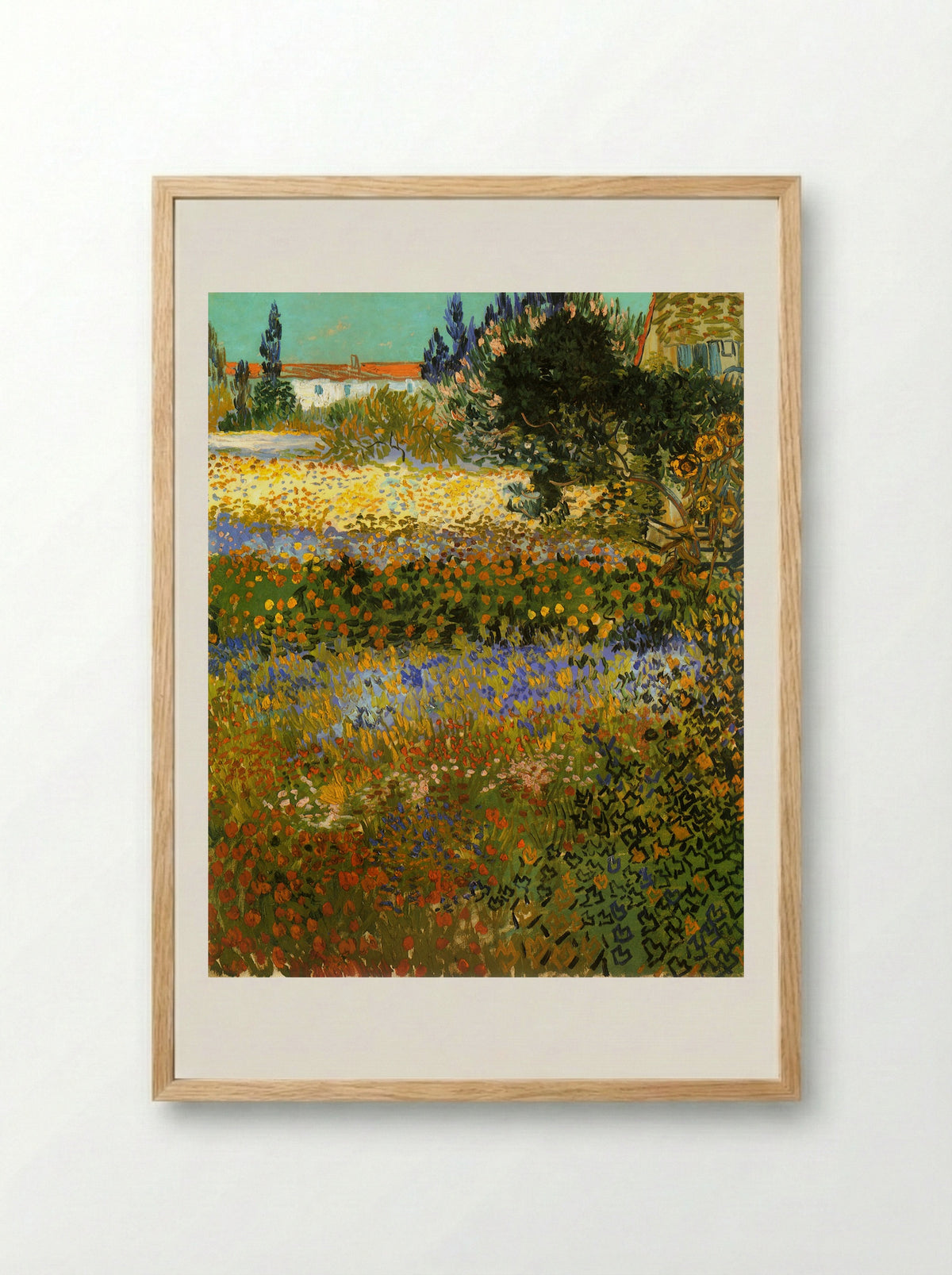 Flowering Garden - Vincent van Gogh - Framed Print Wood