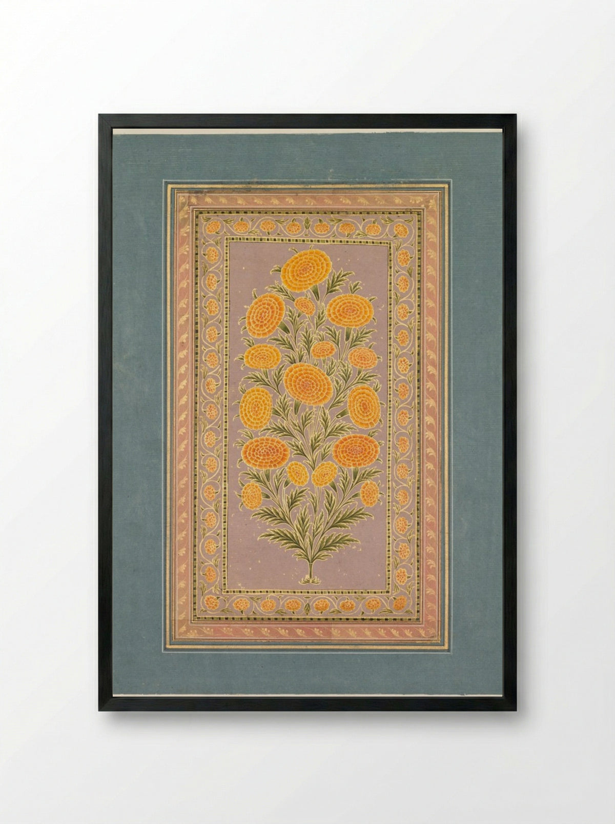 Flowering Marigold - Hunhar II - Framed Print Black