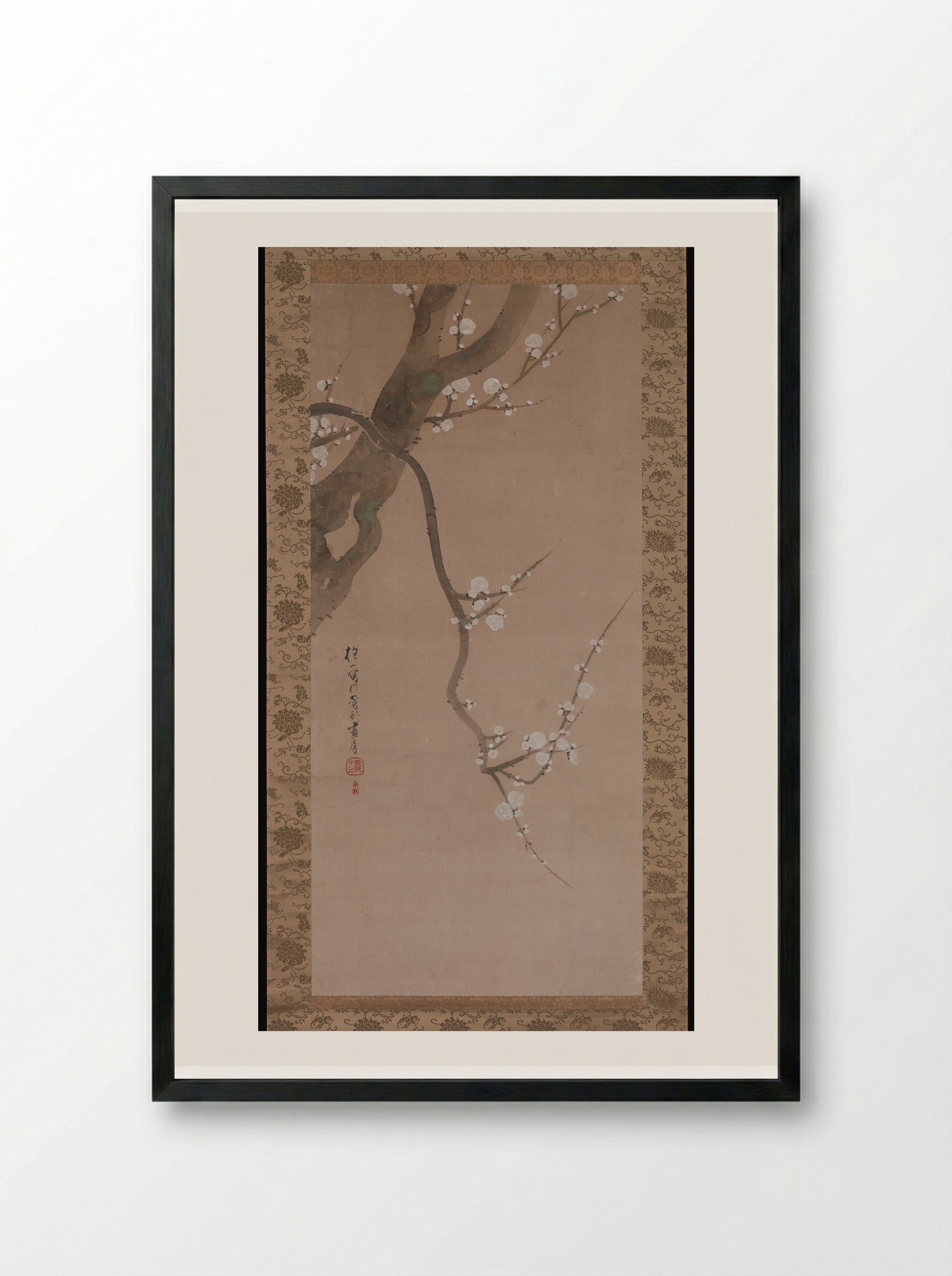 Flowering Plum - Sakai Hōitsu - Framed Print Black