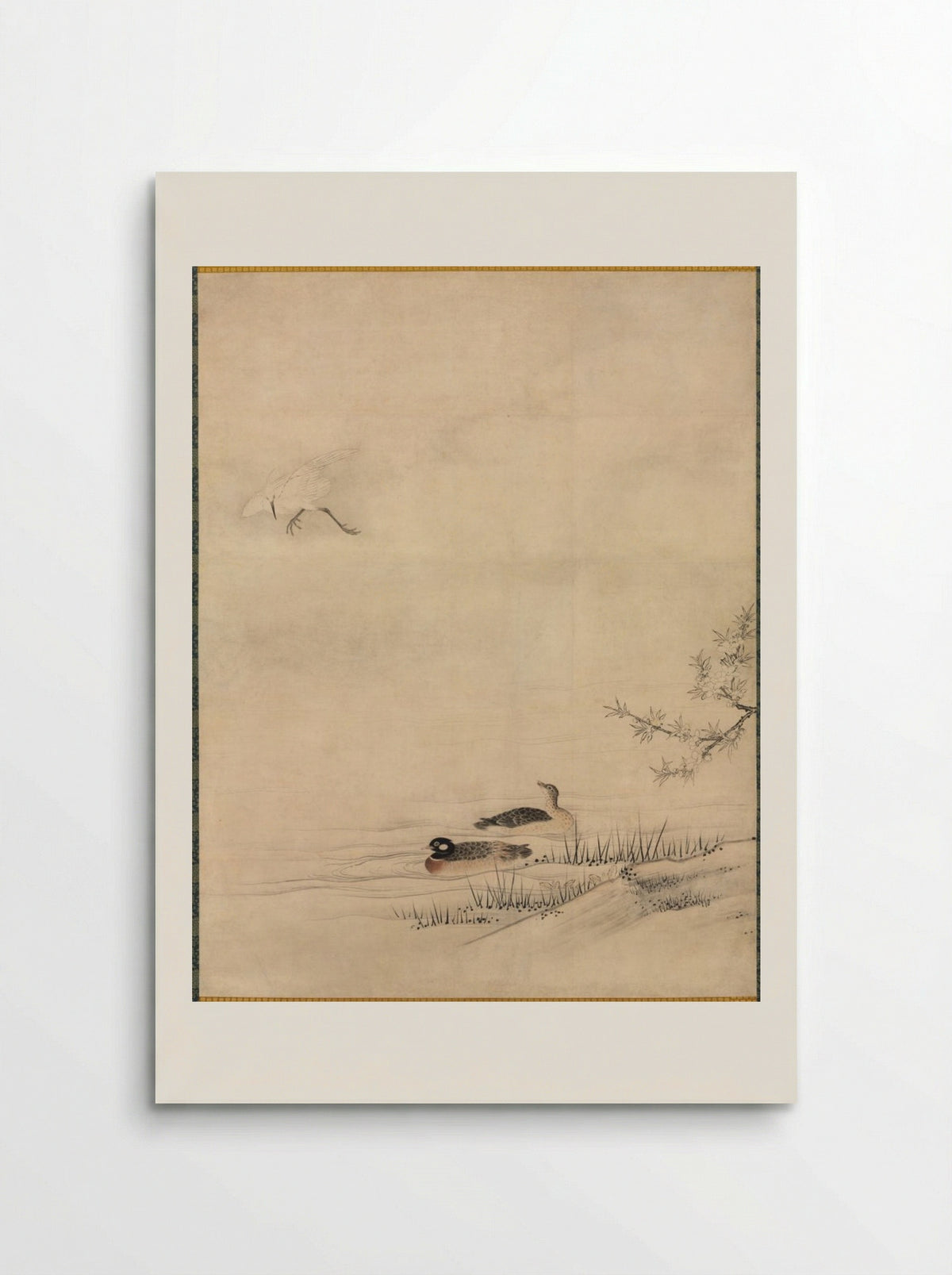 Flowers and Birds in a Spring Landscape - Kano Motonobu - Poster