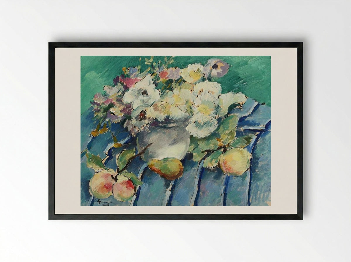 Flowers and Fruits - Ion Theodorescu-Sion - Framed Print Black