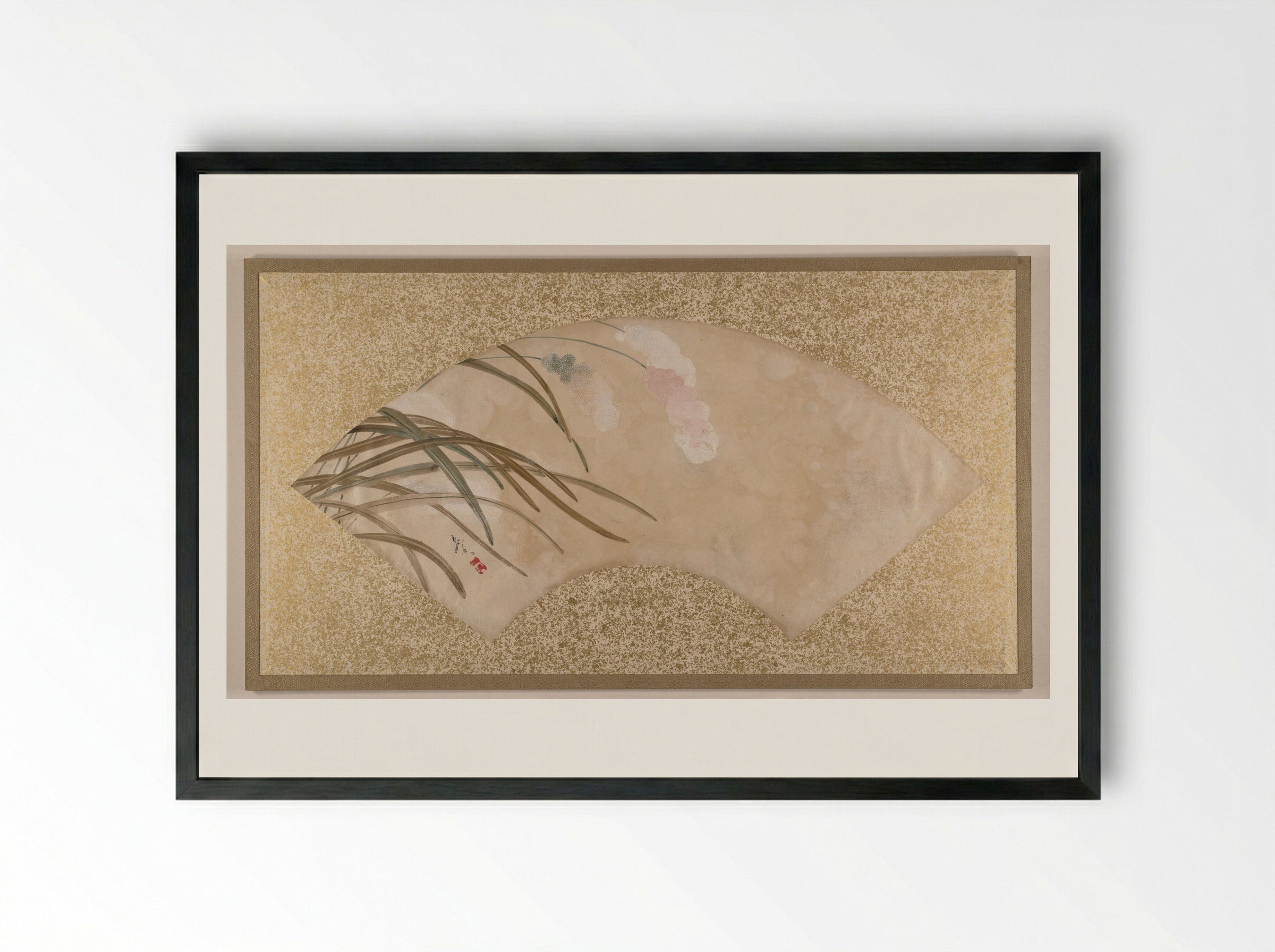 Flowers and Leaves - Shibata Zeshin - Framed Print Black