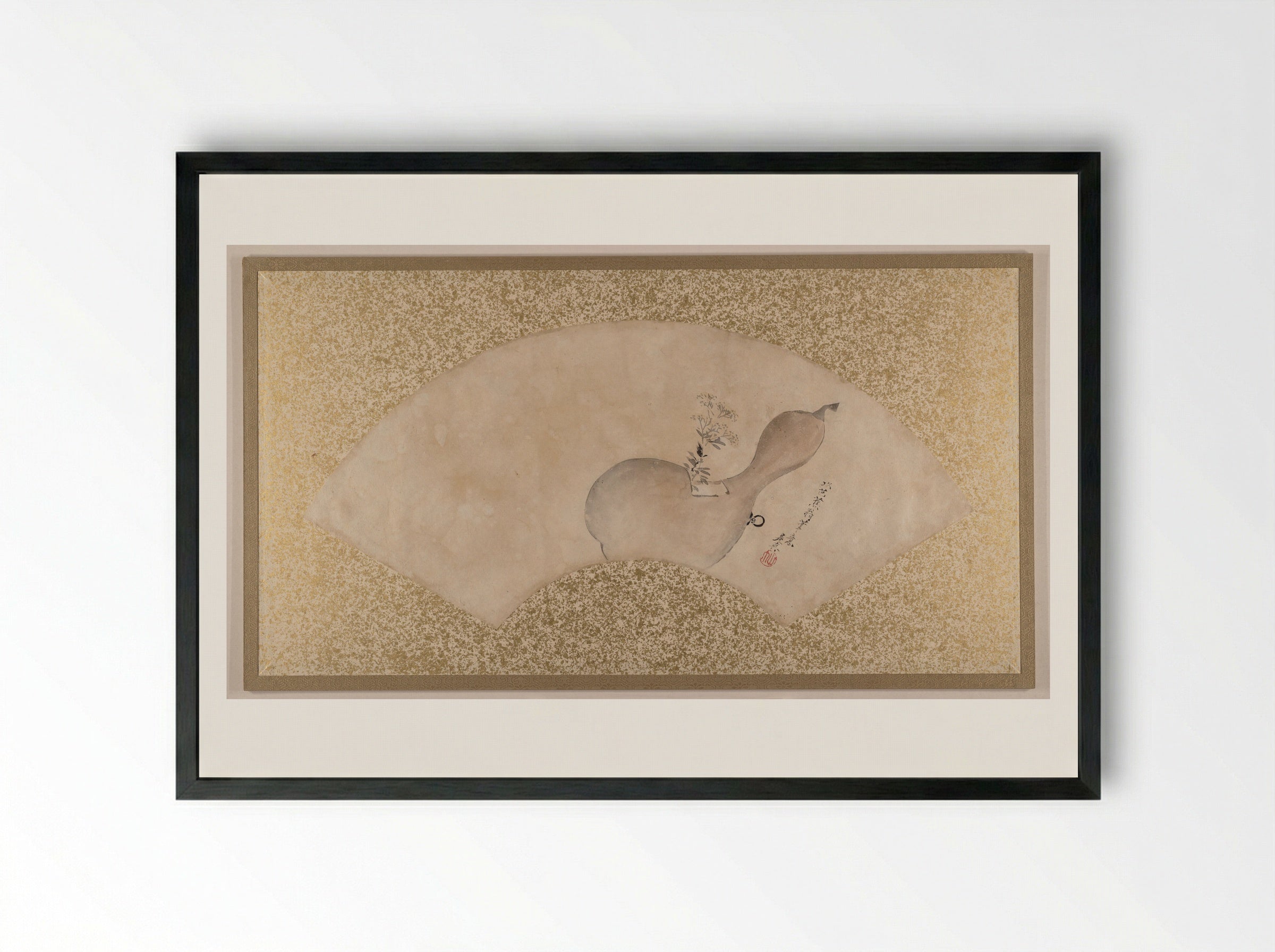Flowers in Gourd - Shibata Zeshin - Framed Print Black