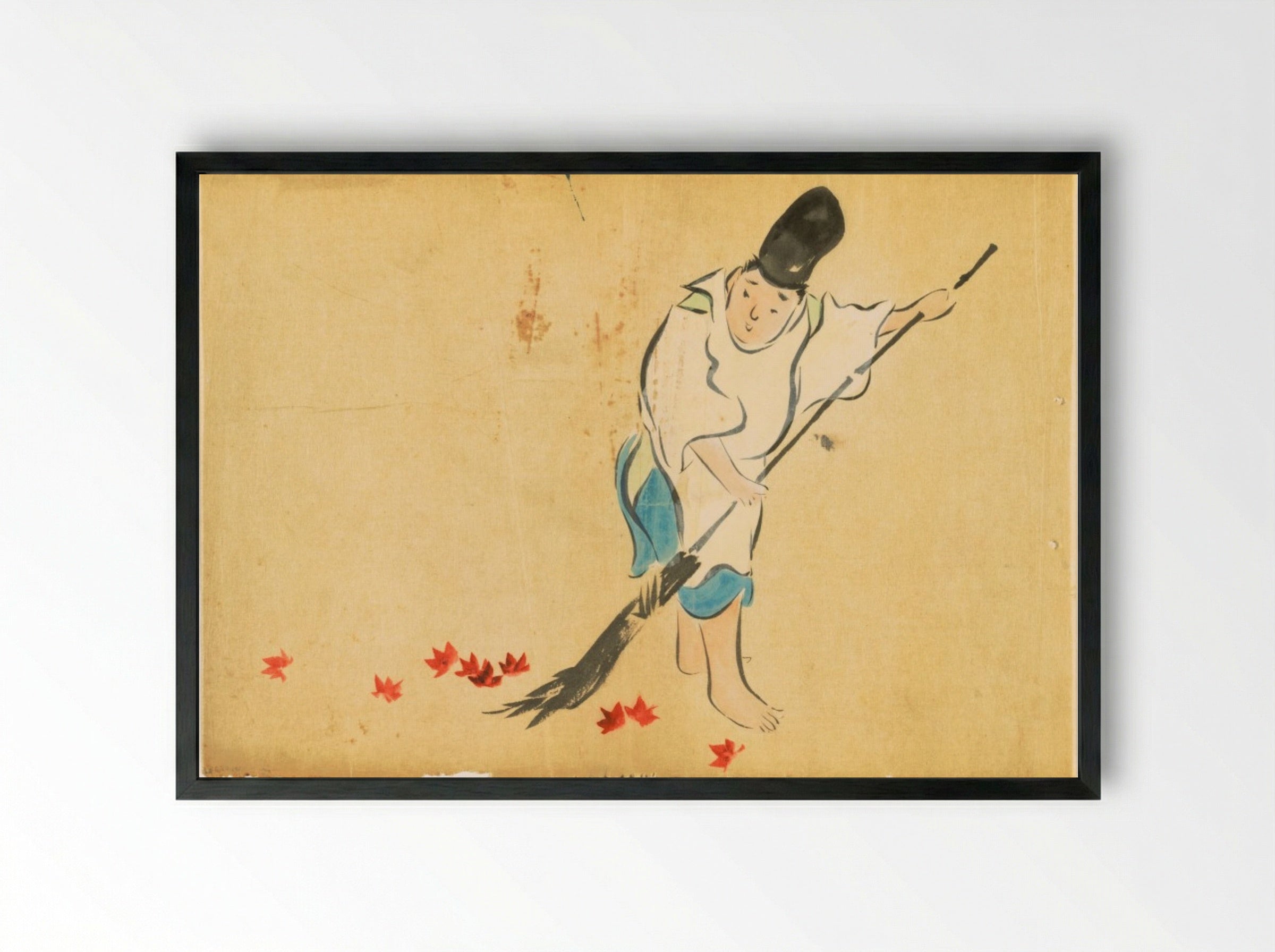 Flowers of a Hundred Worlds (Momoyogusa): Court Guard (Eishi) - Kamisaka Sekka - Framed Print Black