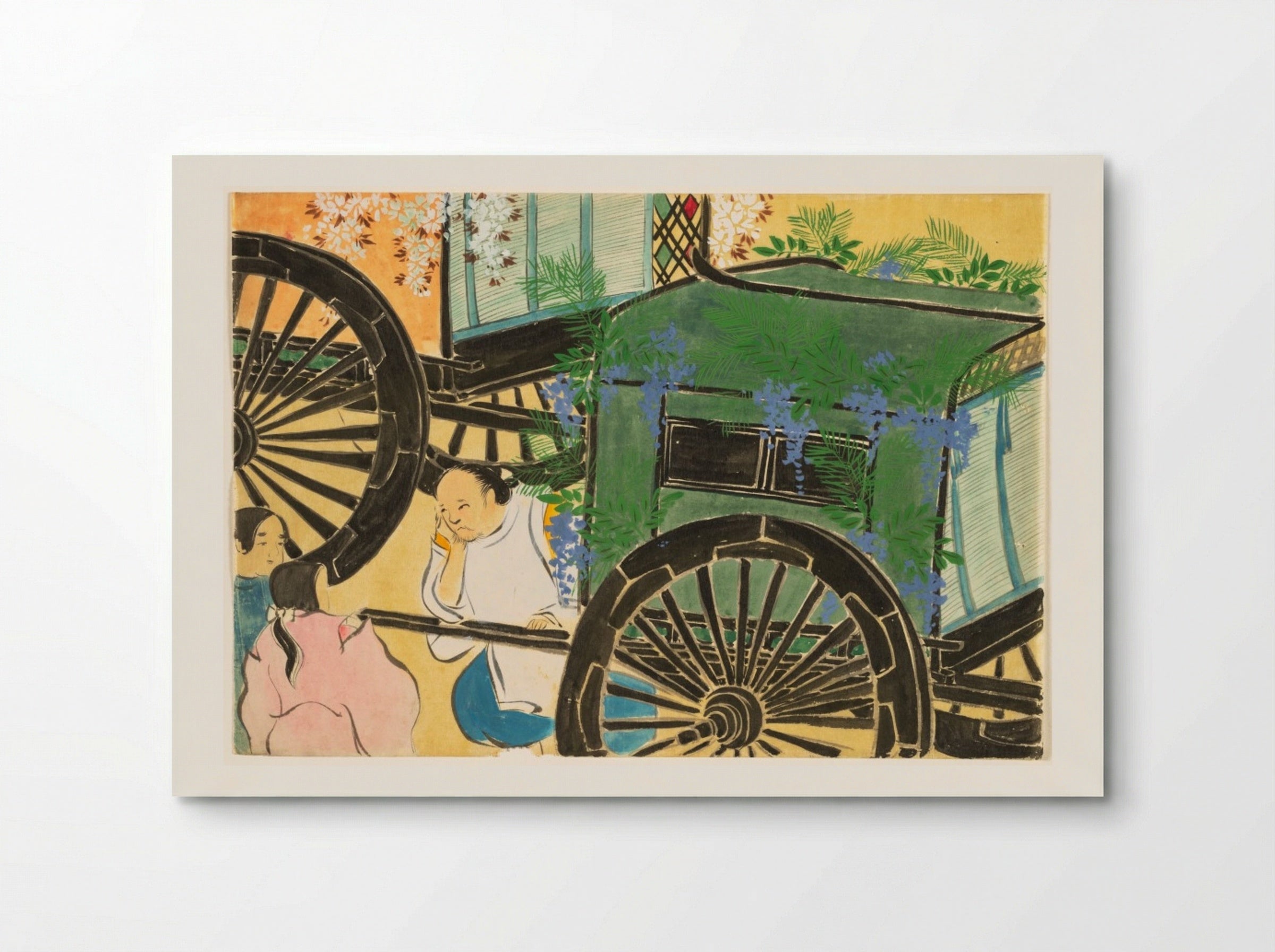 Flowers of a Hundred Worlds (Momoyogusa): Flower-draped Carts - Kamisaka Sekka - Poster