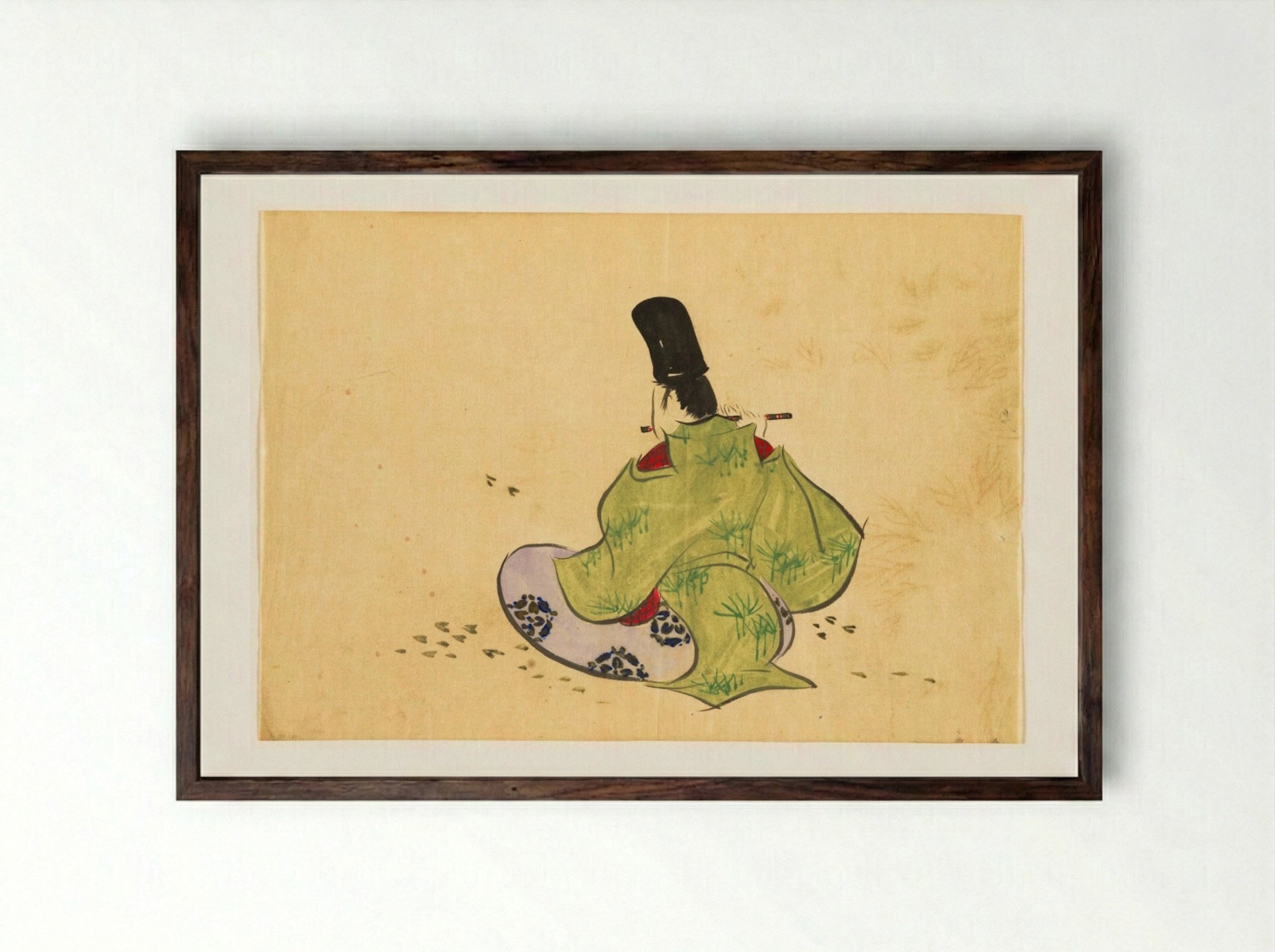 Flowers of a Hundred Worlds (Momoyogusa): Late Spring (Boshun) - Kamisaka Sekka - Framed Print Dark Wood