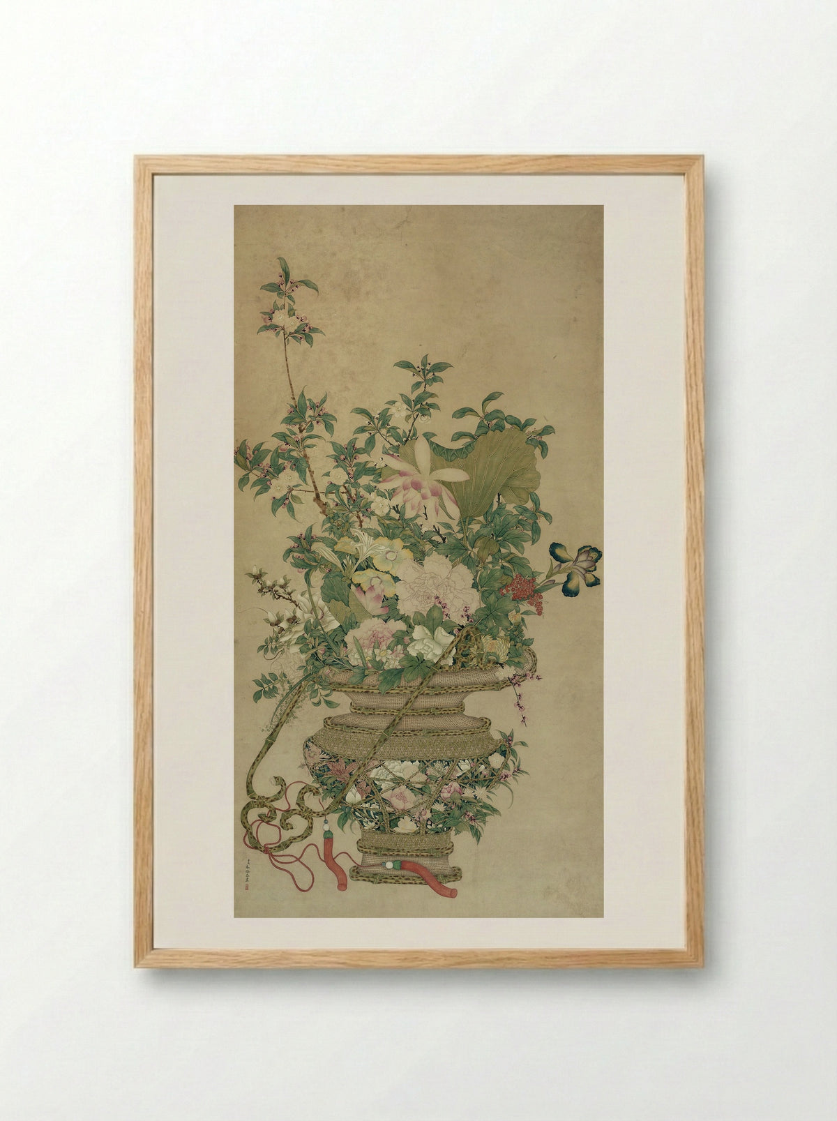 Flowers of the Four Seasons - Fine Art Print - Framed Print Wood