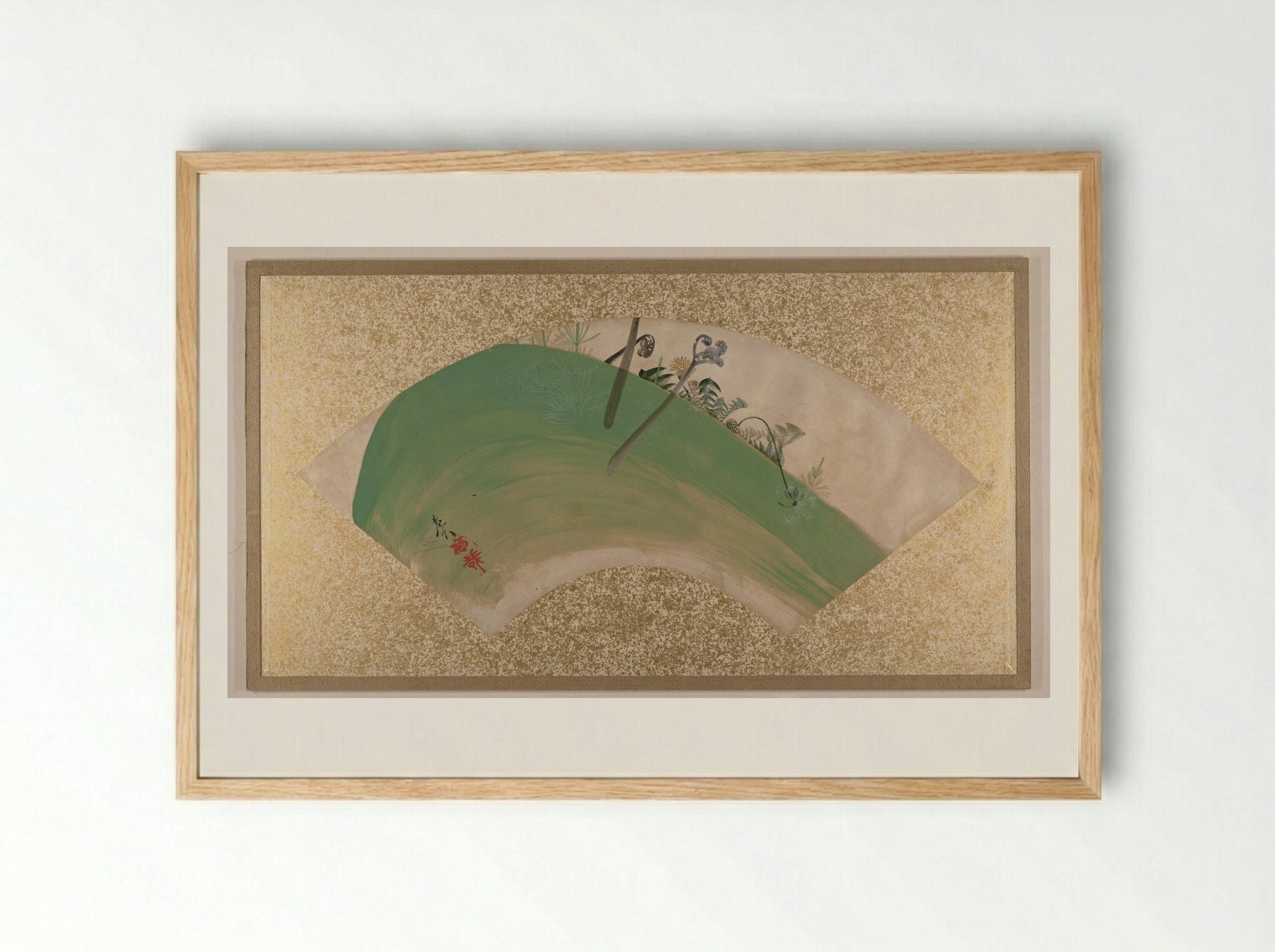 Flowers on Grass - Shibata Zeshin - Framed Print Wood