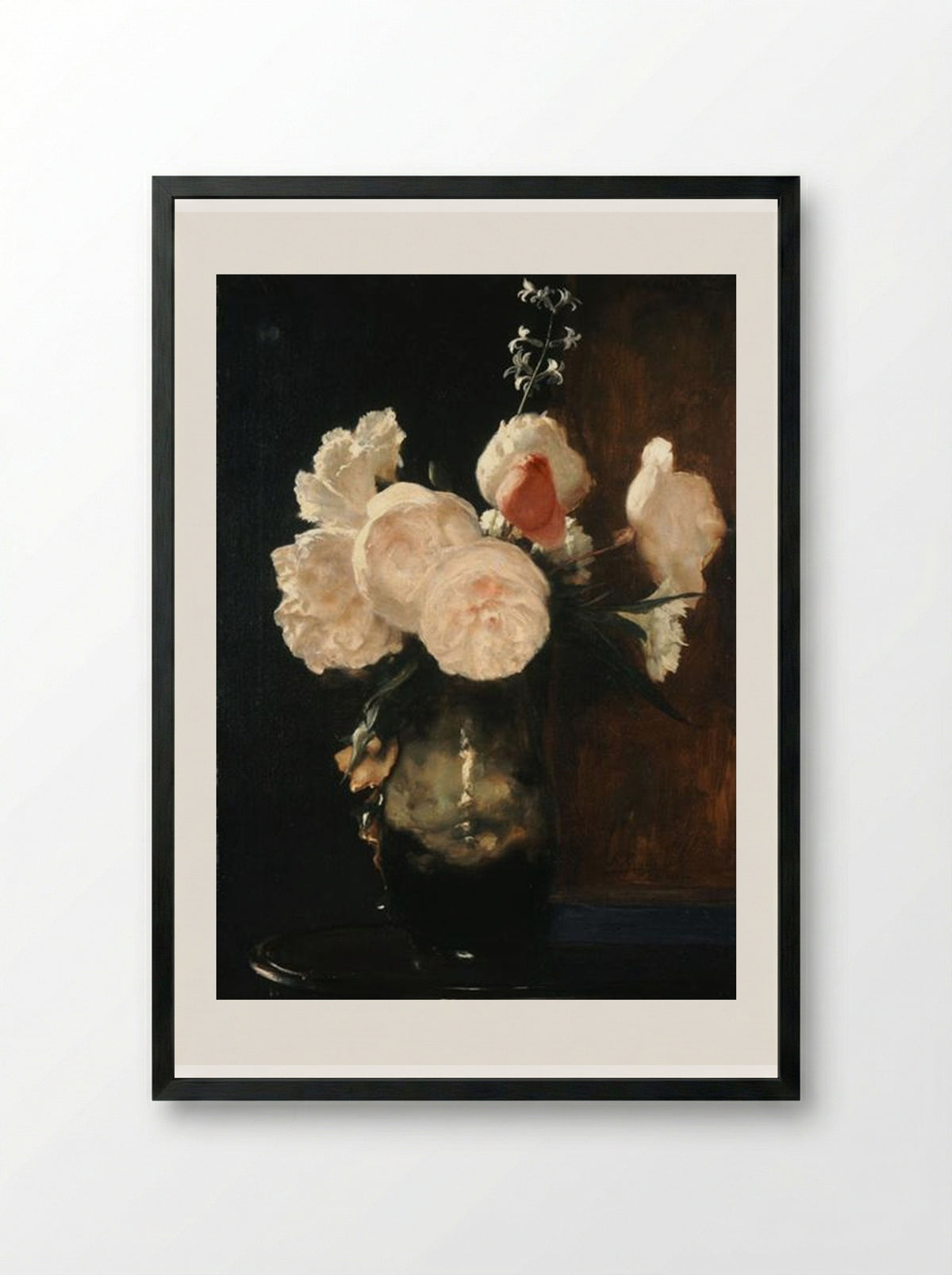 Flowers - Nikolaos Gyzis - Framed Print Black
