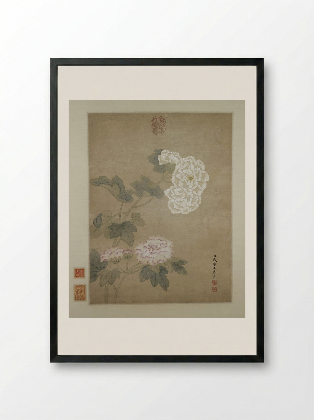 Flowers - Qian Weicheng - Framed Print Black