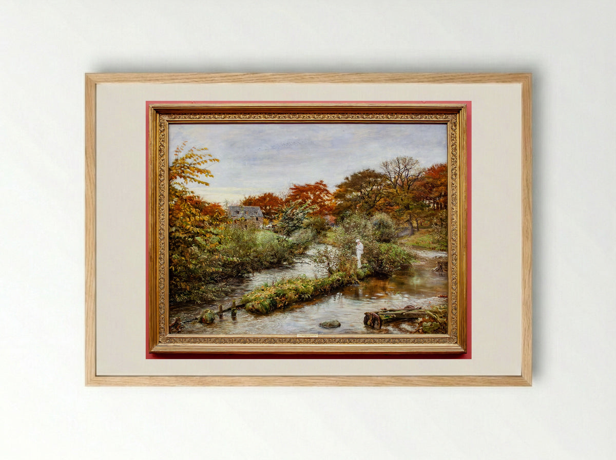 Flowing to the River - John Everett Millais - Framed Print Wood