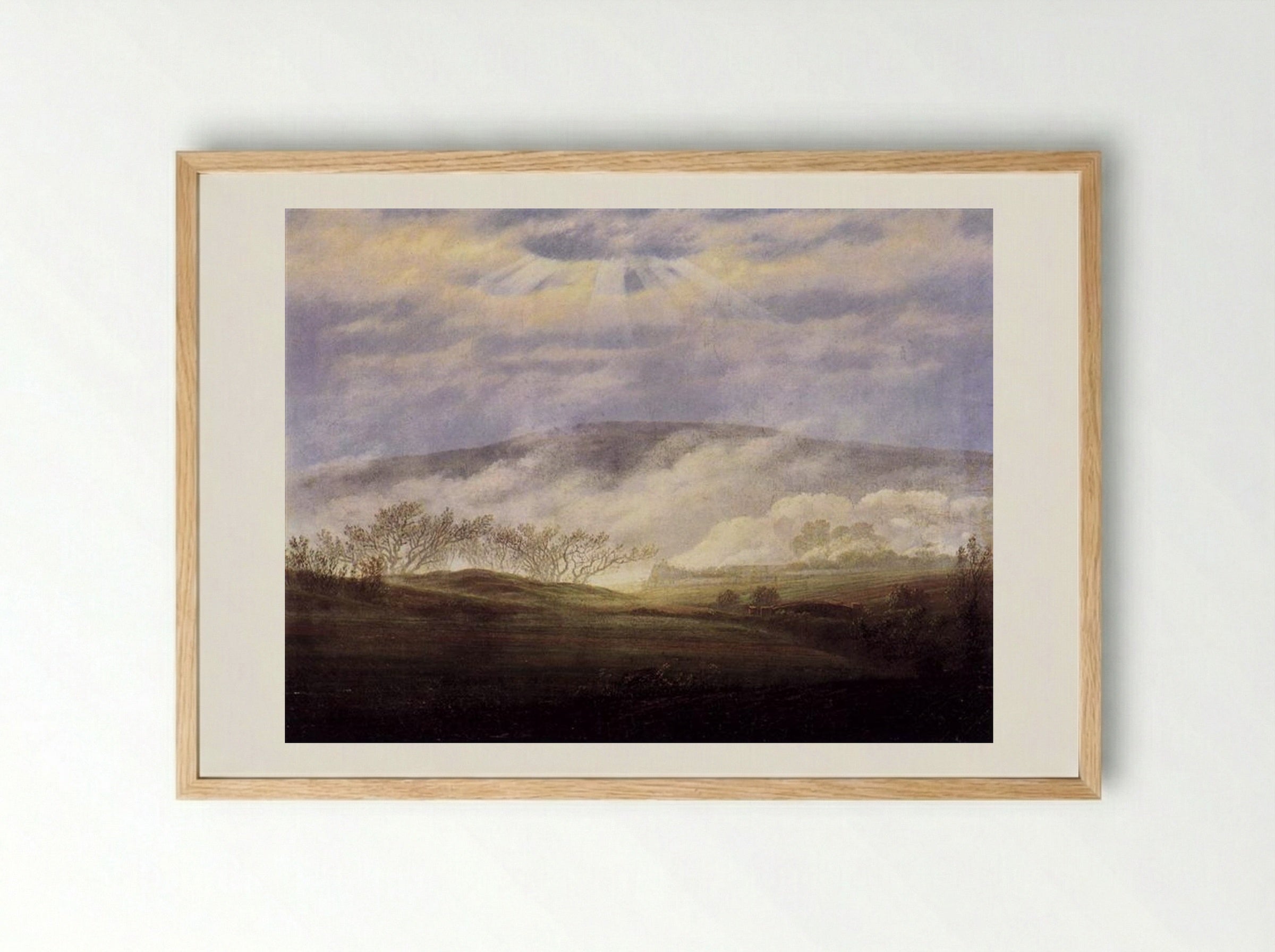 Fog in the Elbe Valley - Caspar David Friedrich - Framed Print Wood
