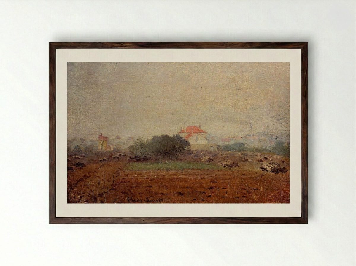 Fog - Claude Monet - Framed Print Dark Wood