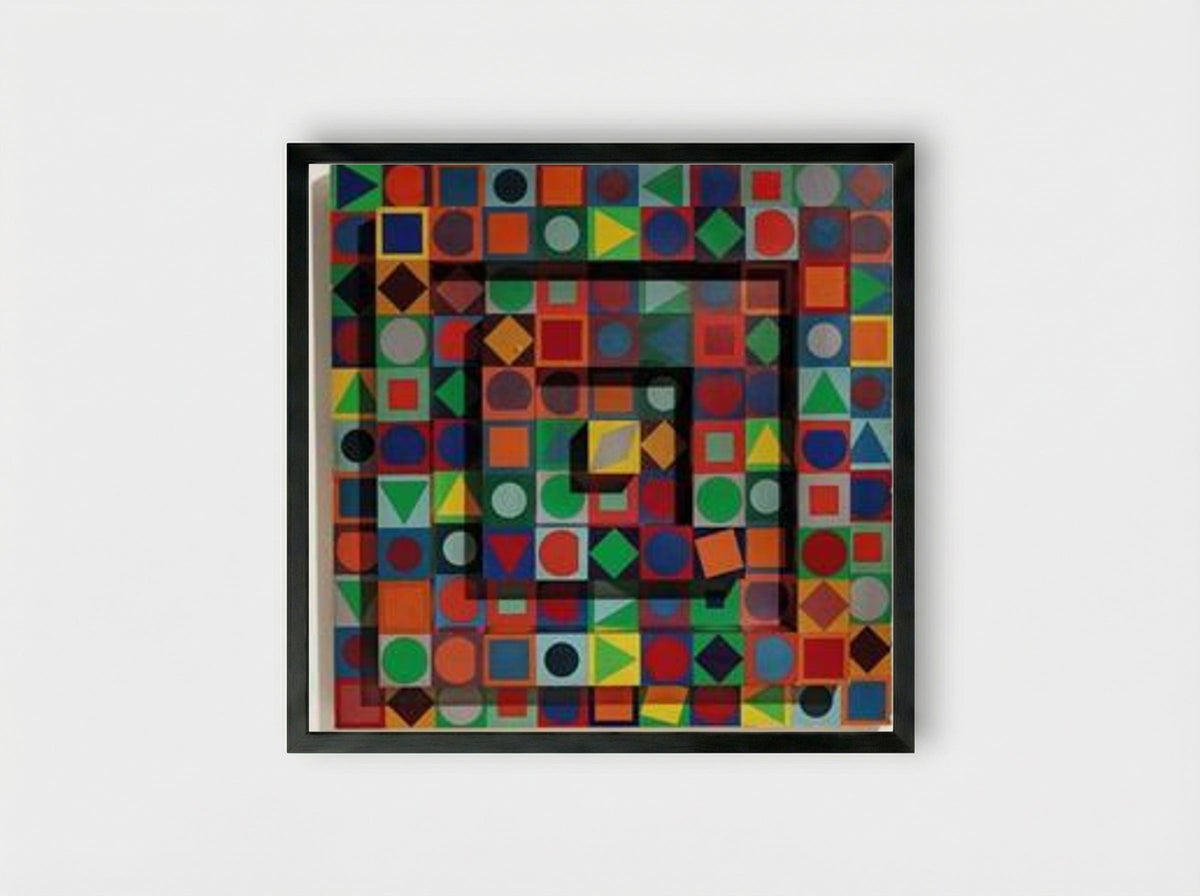 Folklore - Victor Vasarely - Framed Print Black