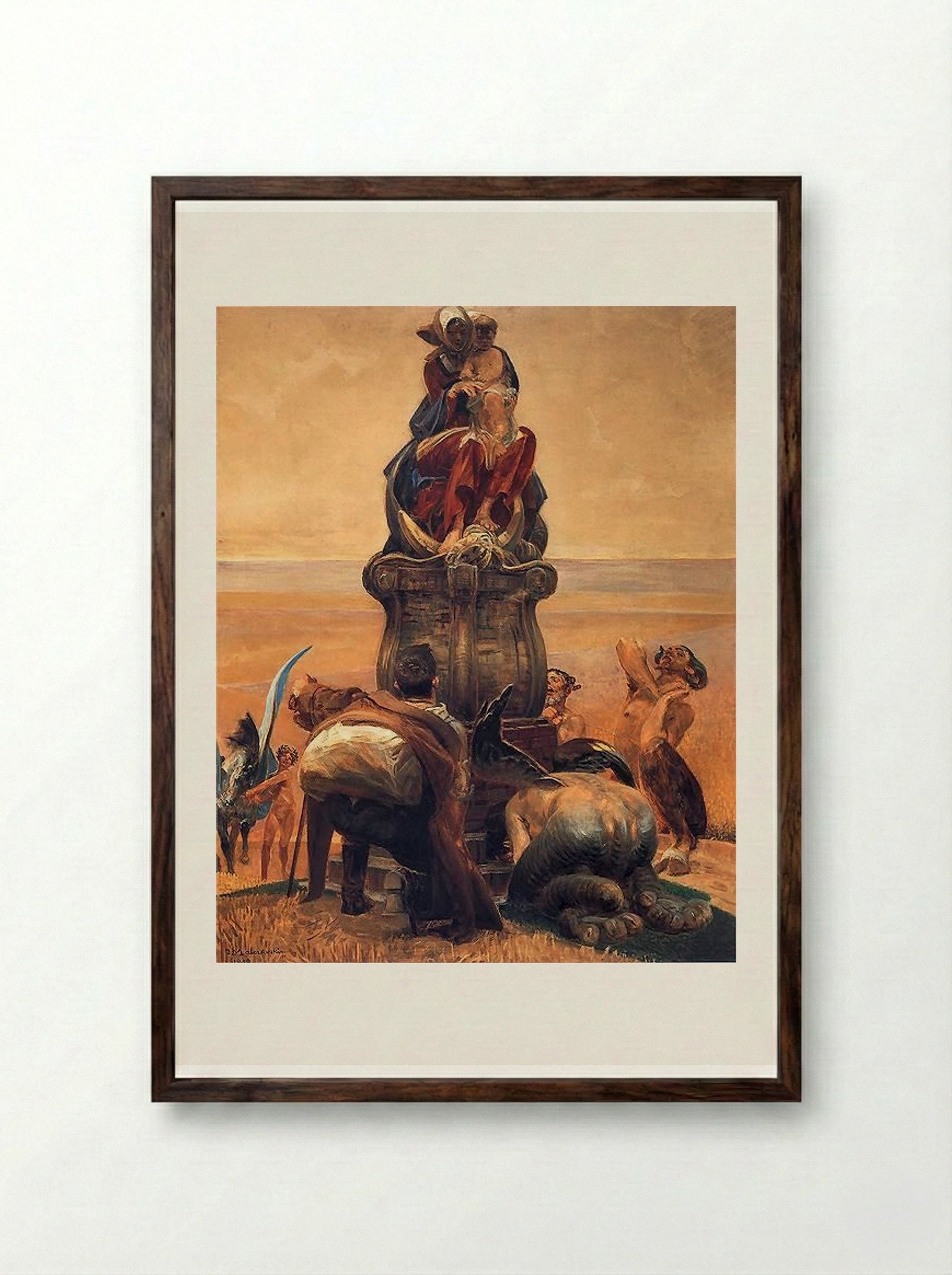 Follow the Stream (central part) - Jacek Malczewski - Framed Print Dark Wood