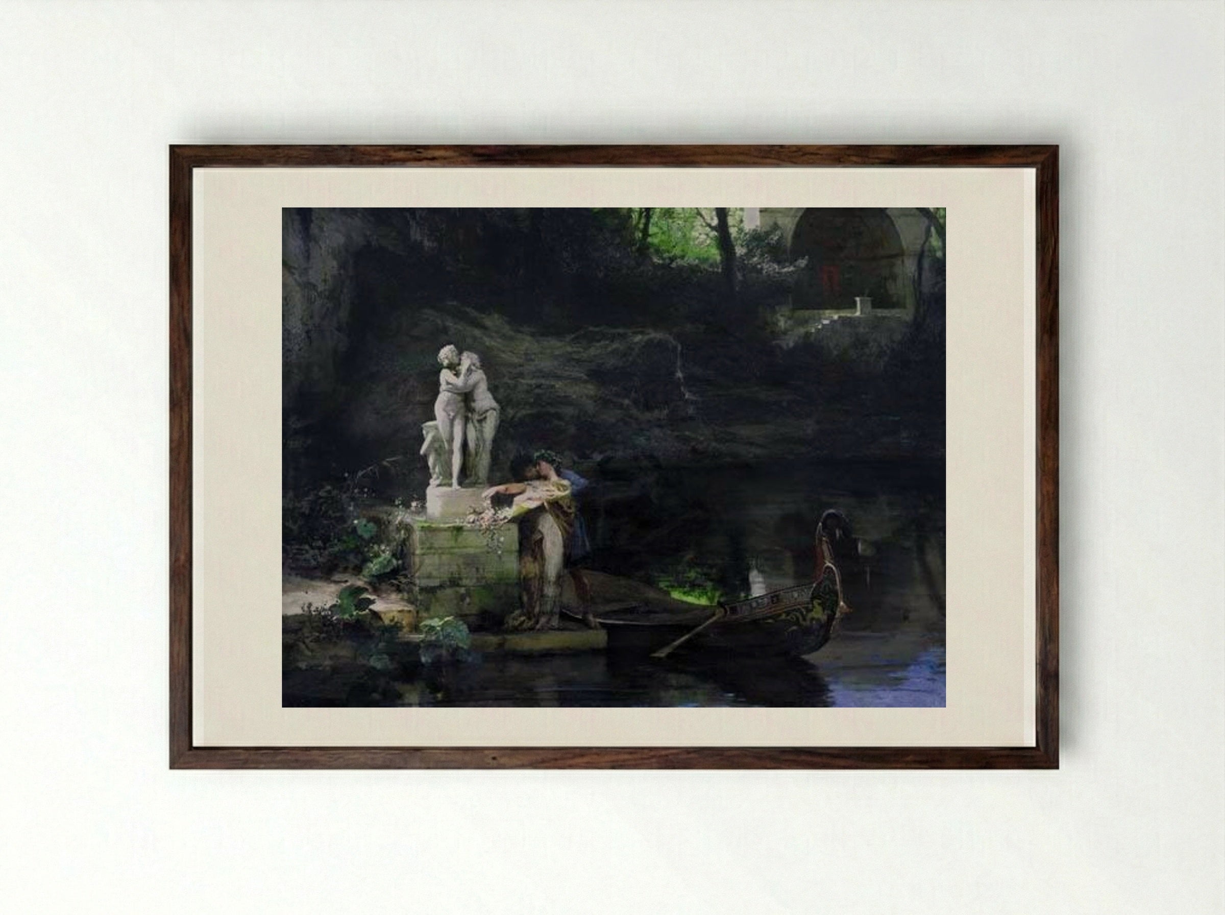 Following the Example of the Gods - Henryk Siemiradzki - Framed Print Dark Wood