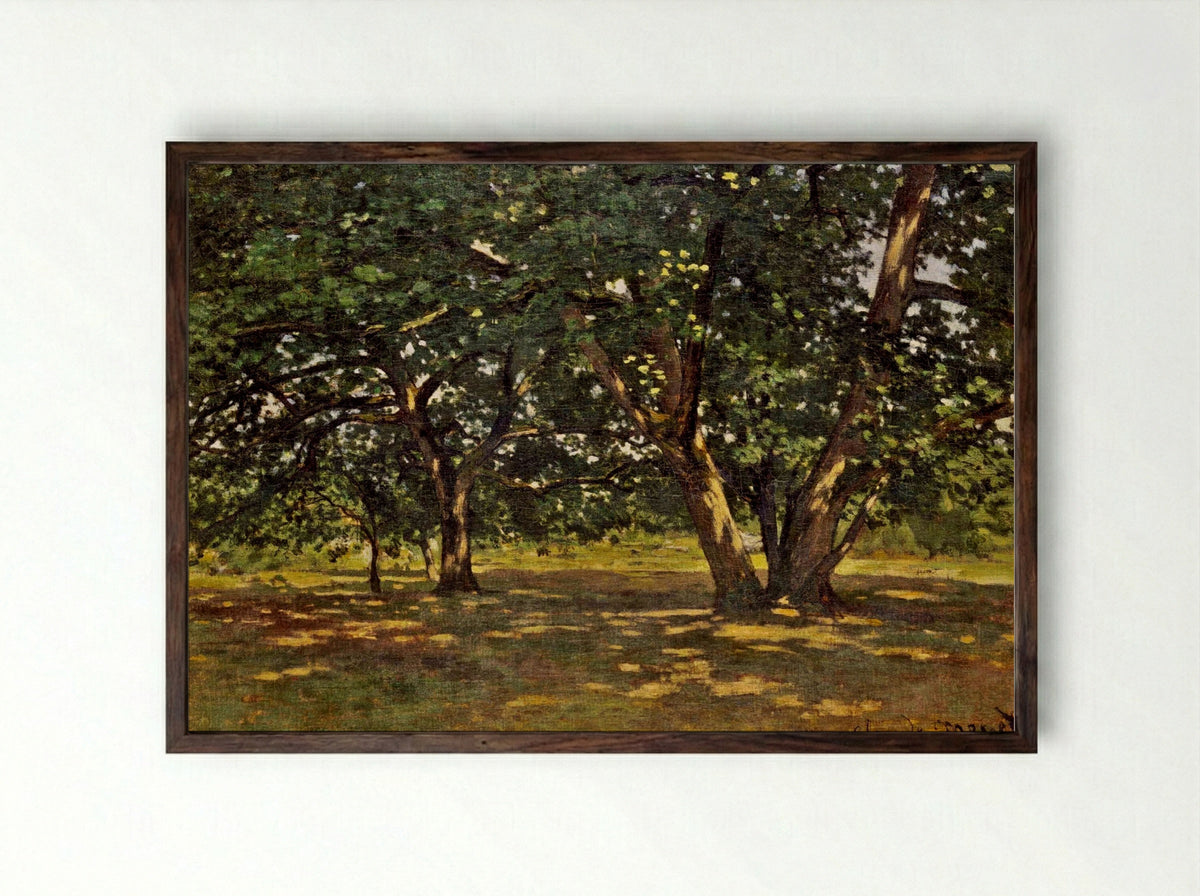 Fontainebleau Forest - Claude Monet - Framed Print Dark Wood