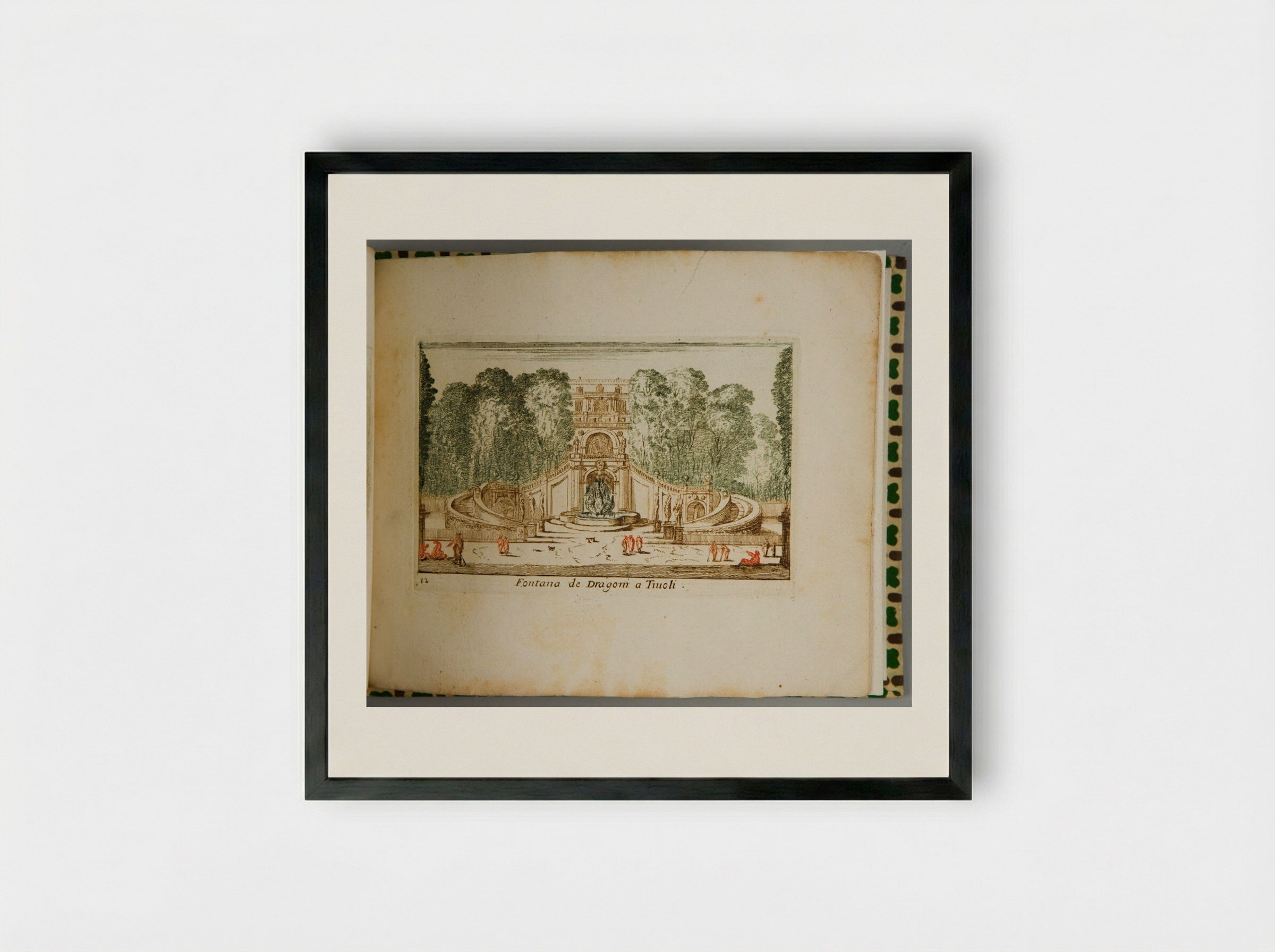 Fontana de Dragoni a Tivoli - Abraham Bloteling - Framed Print Black