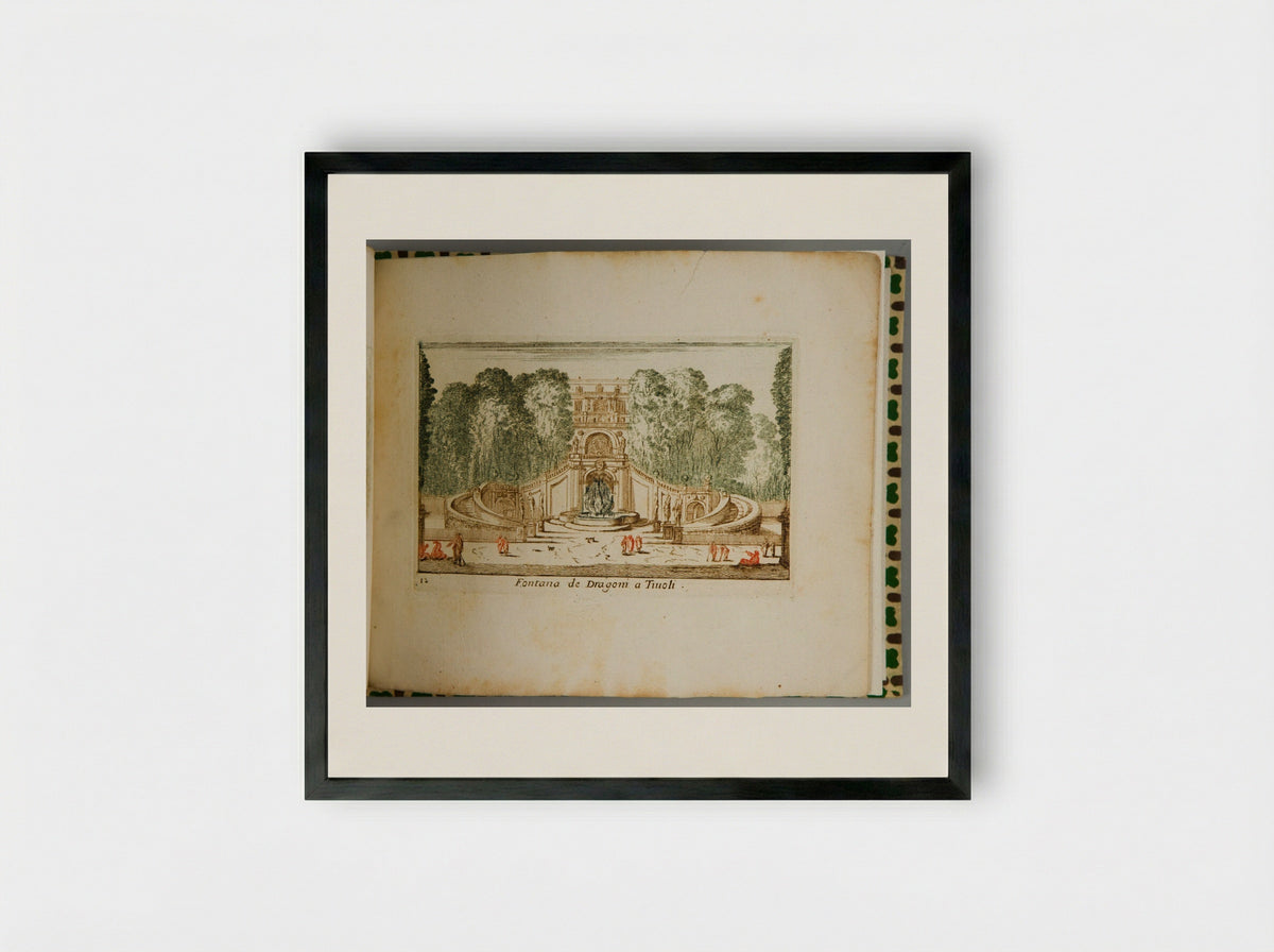 Fontana de Dragoni a Tivoli - Abraham Bloteling - Framed Print Black