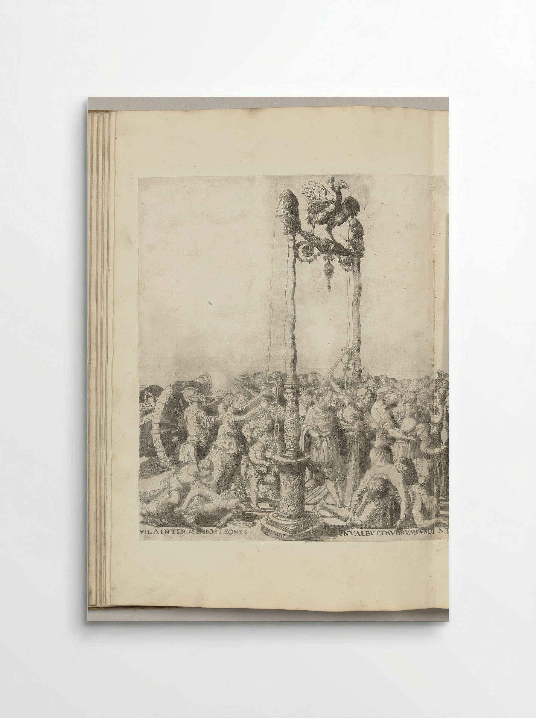 Fontein met wijn en dronkenschap - Nicolaas Hogenberg - Poster