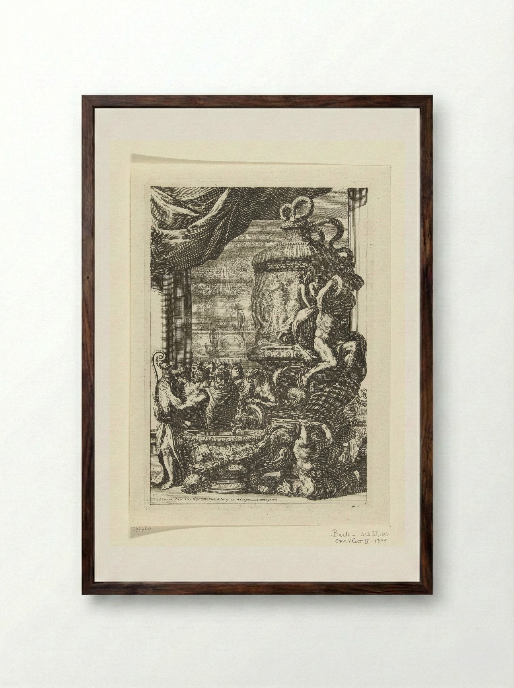 Fontein naar links gekeerd - Jean Lepautre - Framed Print Dark Wood