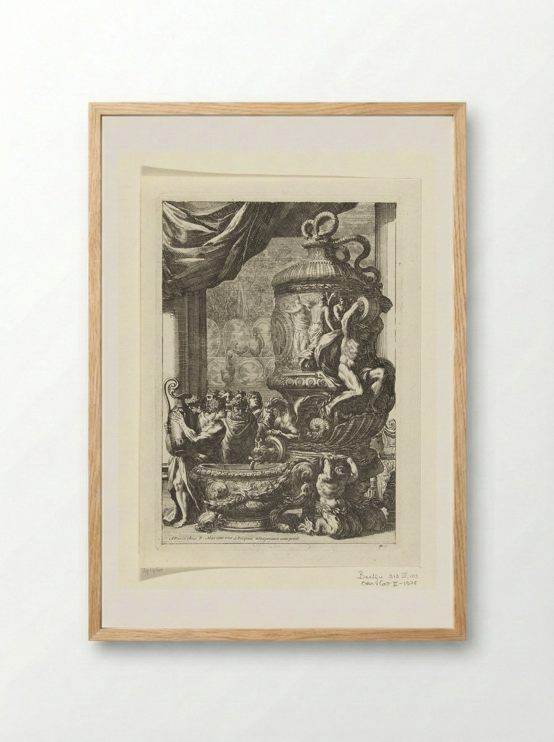 Fontein naar links gekeerd - Jean Lepautre - Framed Print Wood