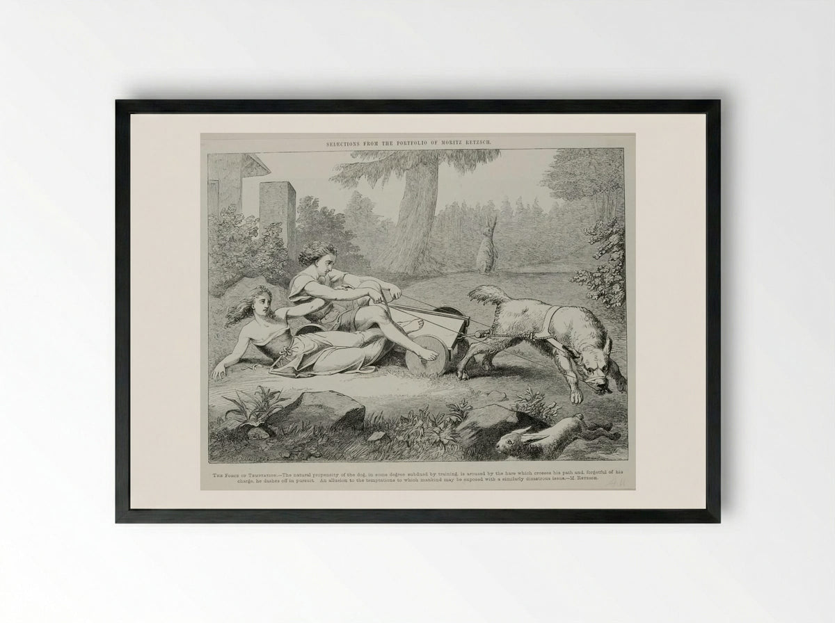 Force of Temptation - Edward Dalziel - Framed Print Black