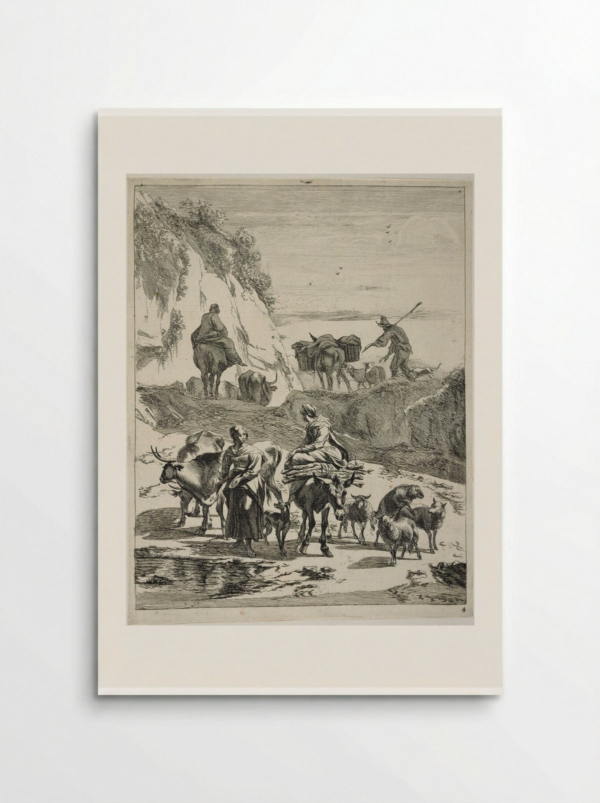 Ford at a Mountain Pass - Johannes Visscher - Poster