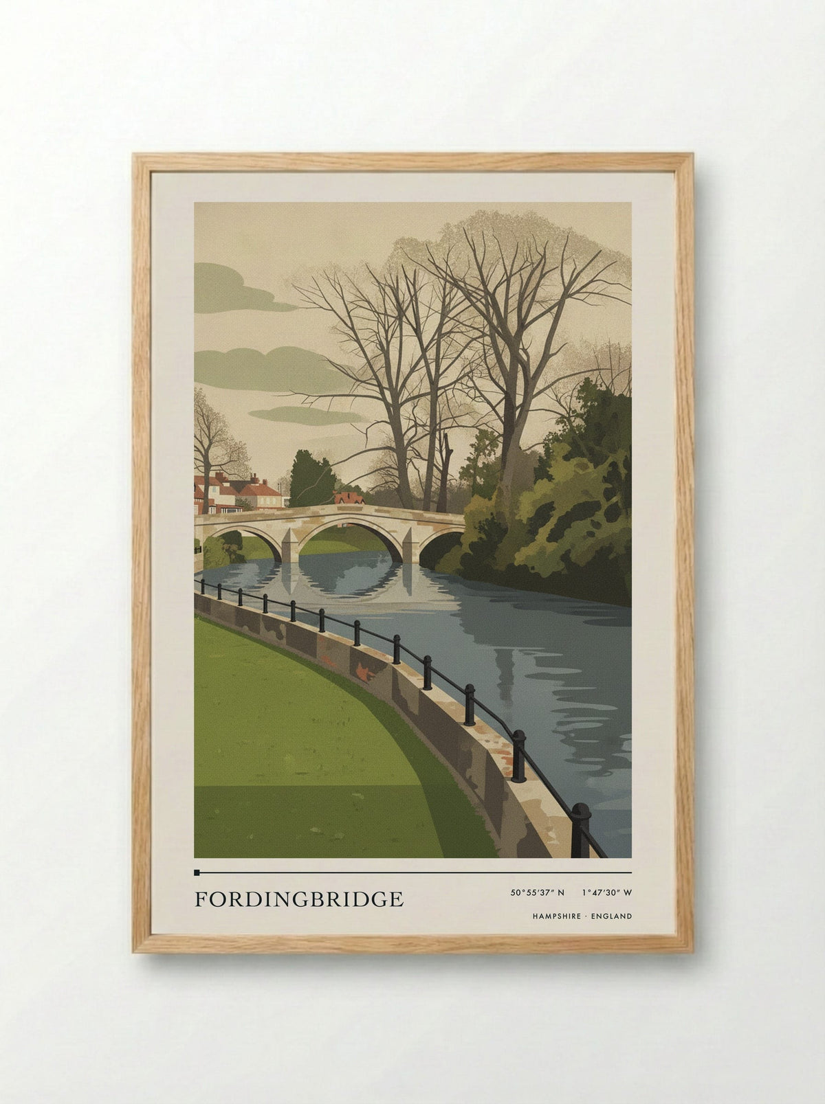 Fordingbridge Hampshire England Travel Poster - Framed Print Wood