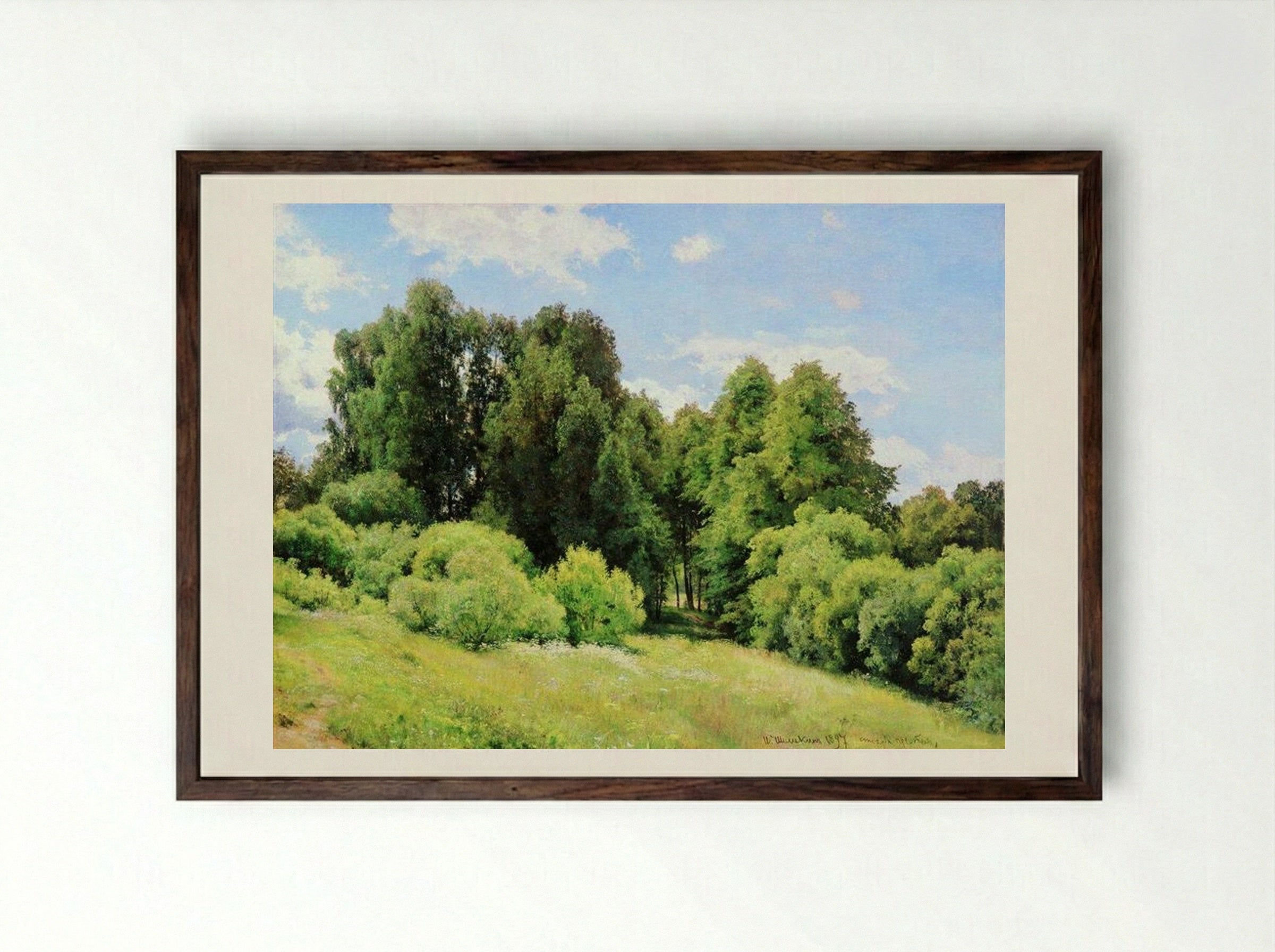 Forest Glade - Ivan Shishkin - Framed Print Dark Wood