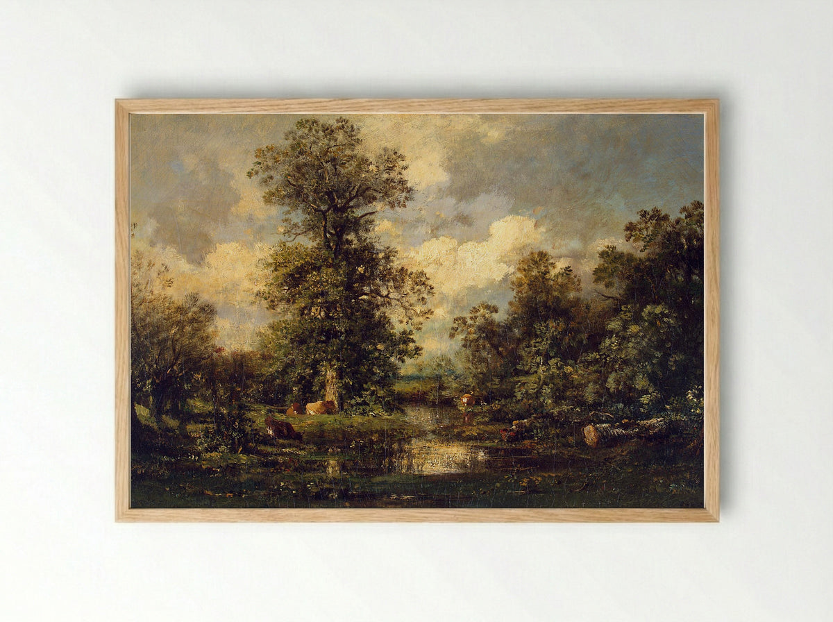 Forest Landscape - Jules Dupré - Framed Print Wood
